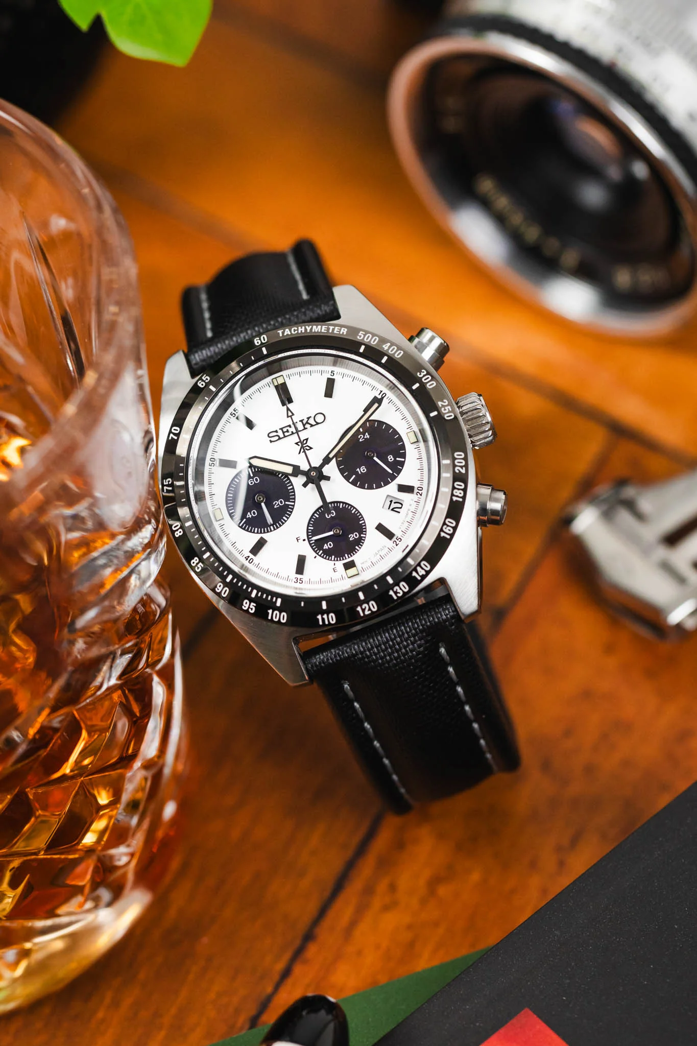 Artem Straps Classic Black Sailcloth Watch Strap with Grey Stitching - Image 4