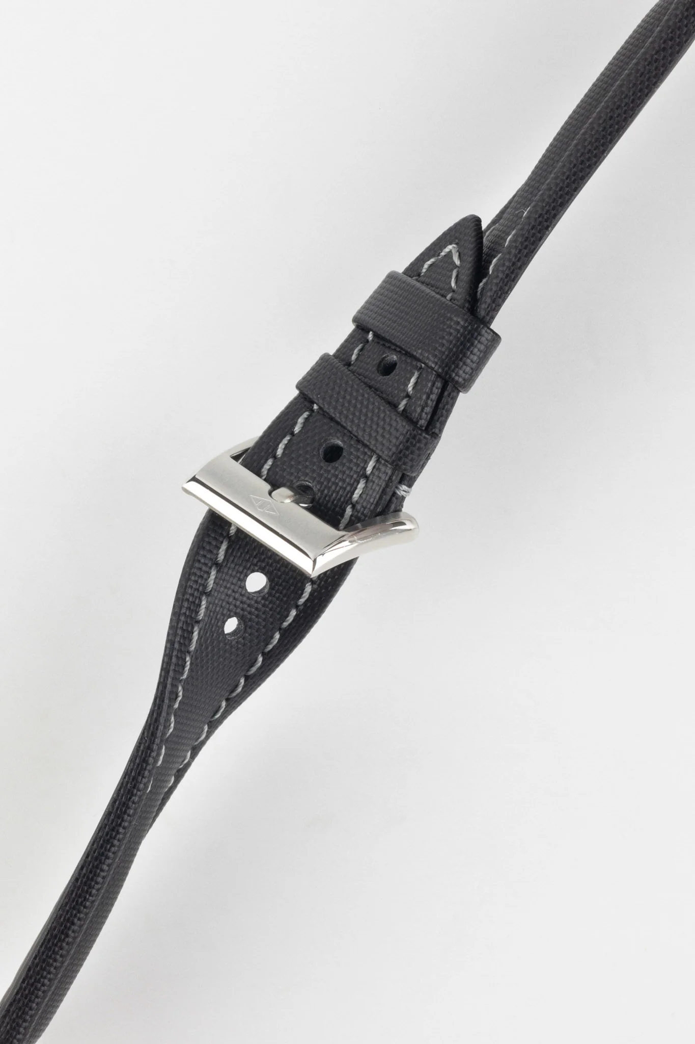 Artem Straps Classic Black Sailcloth Watch Strap with Grey Stitching - Image 5