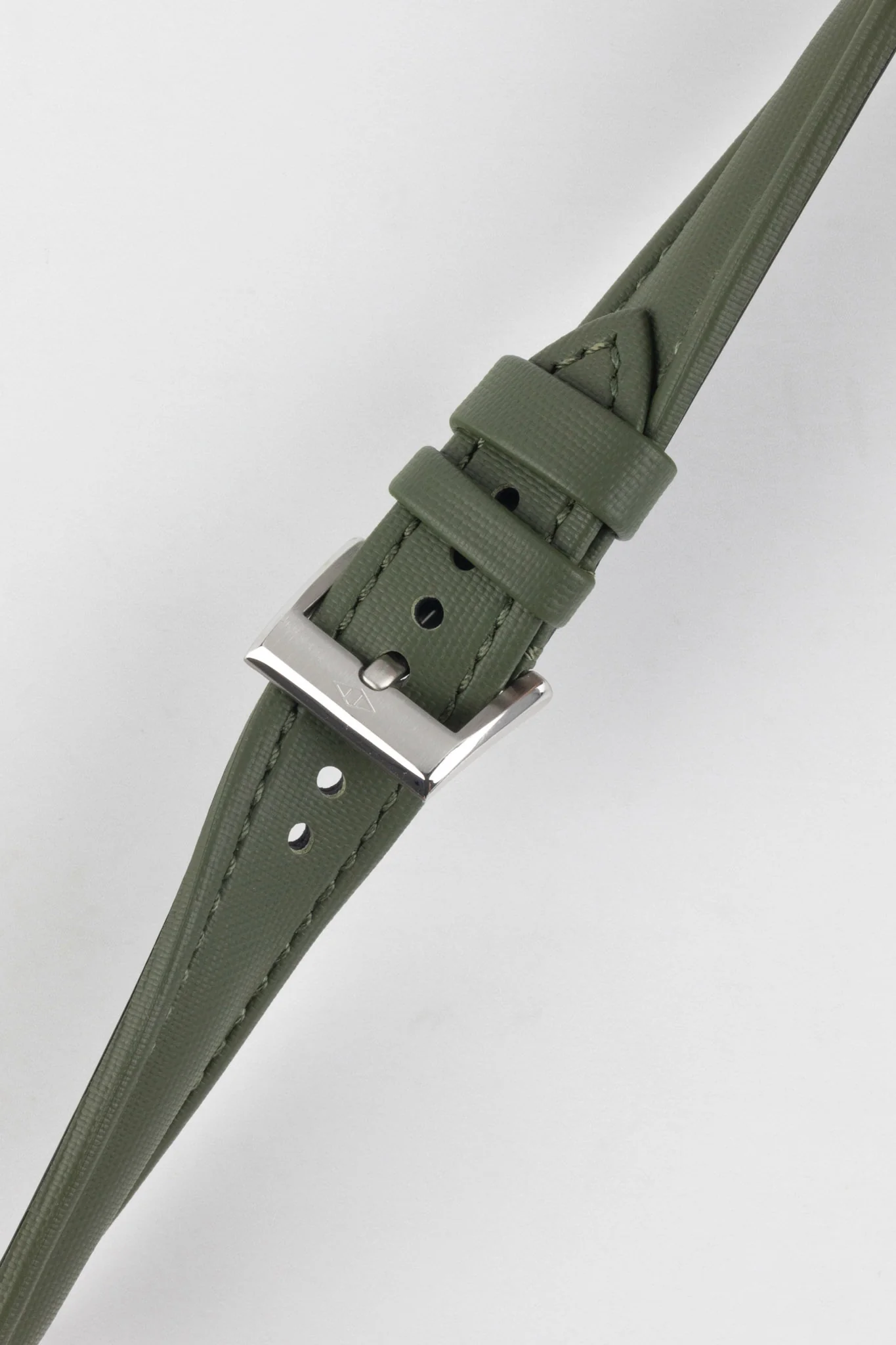 Artem Straps Classic Green Sailcloth Watch Strap with Green Stitching - Image 5