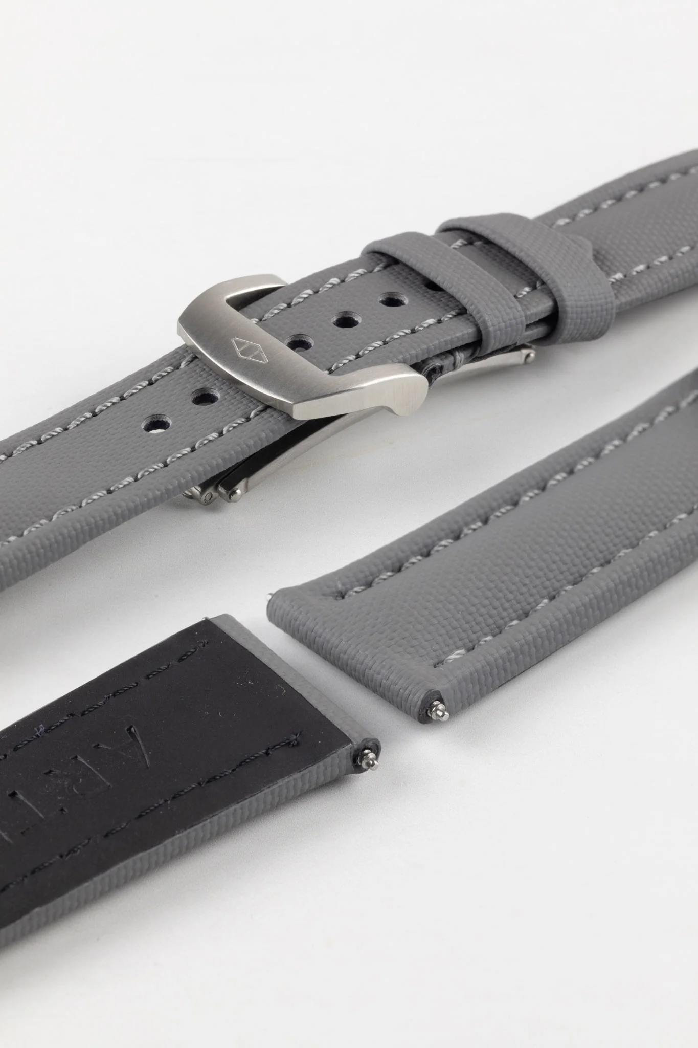 Artem Straps Classic Grey Sailcloth Watch Strap with Grey Stitching - Image 10