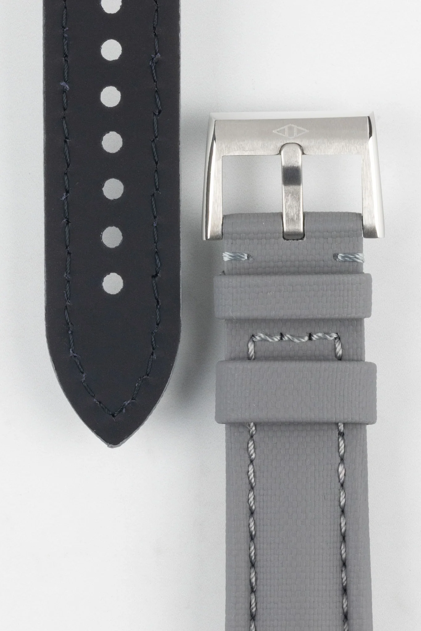 Artem Straps Classic Grey Sailcloth Watch Strap with Grey Stitching - Image 3