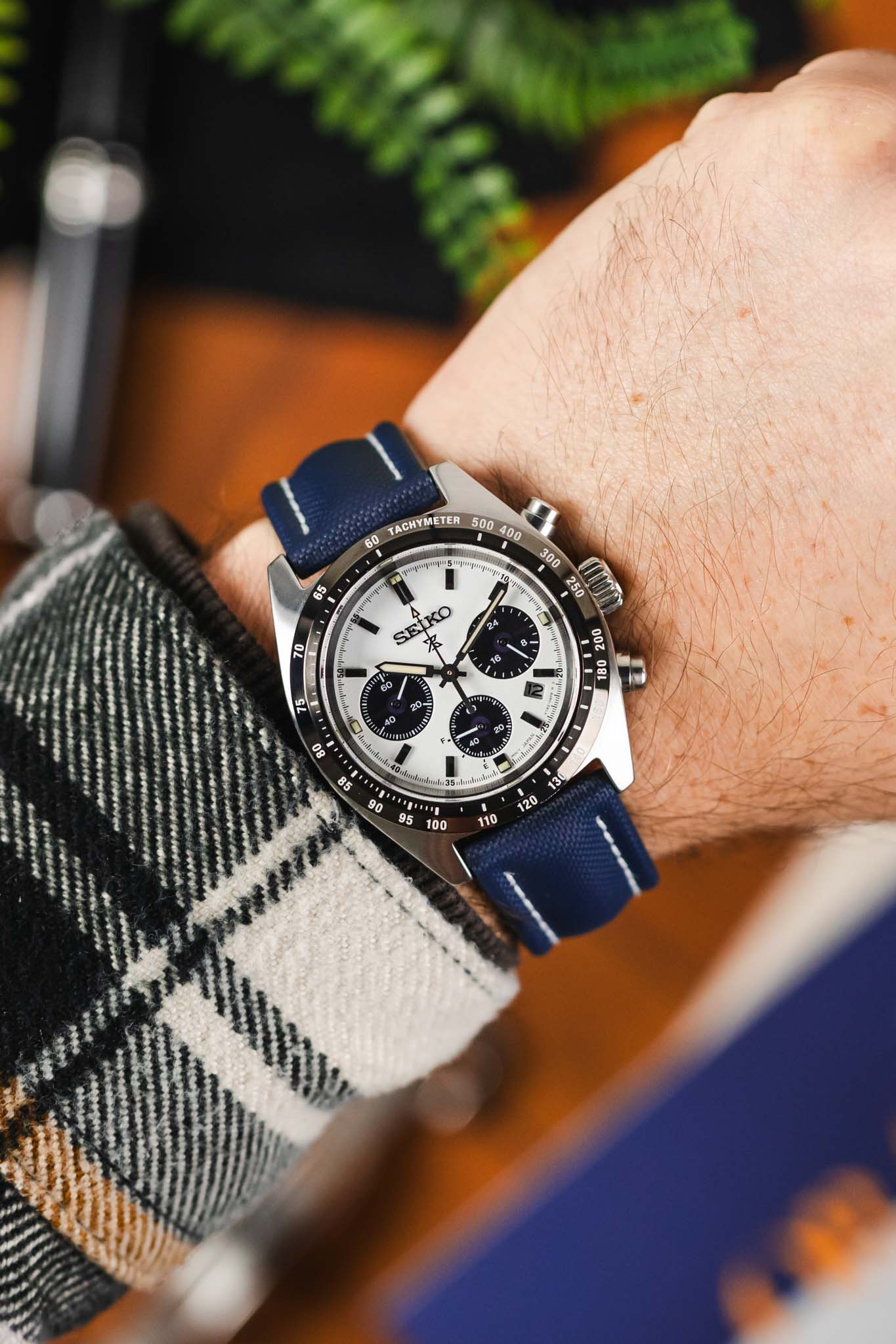 Artem Straps Classic Navy Blue Sailcloth Watch Strap with White Stitching - Image 2