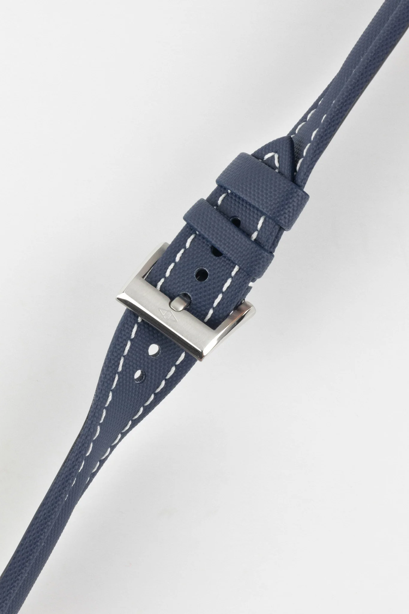 Artem Straps Classic Navy Blue Sailcloth Watch Strap with White Stitching - Image 5