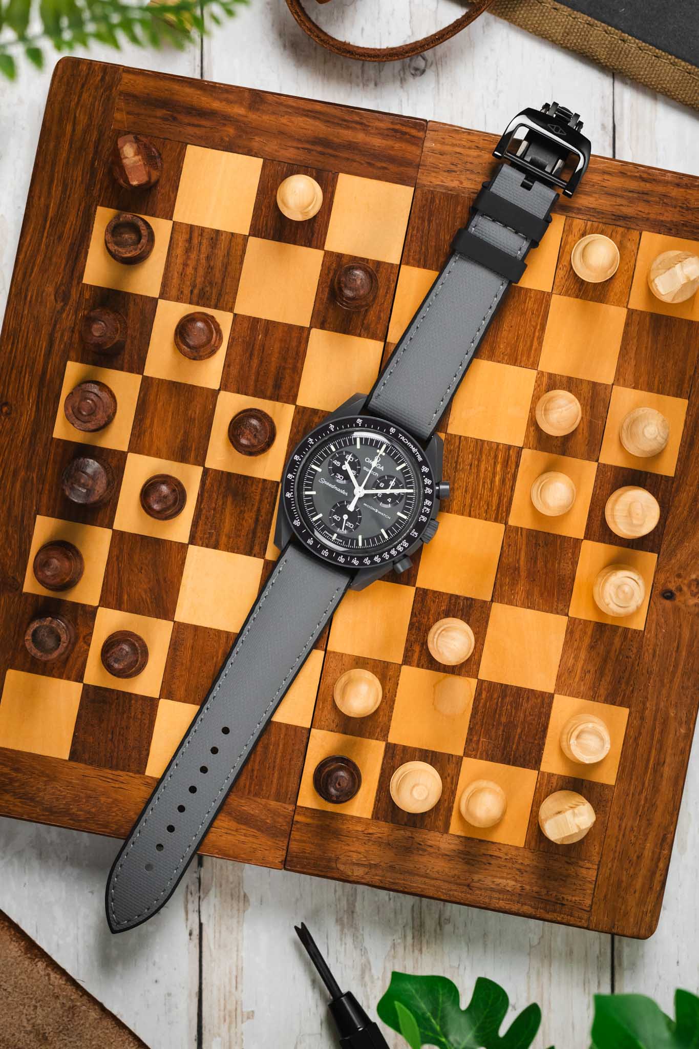 Artem Straps HydroFlex™ Grey Hybrid FKM Rubber Watch Strap with Grey Stitching - Image 11