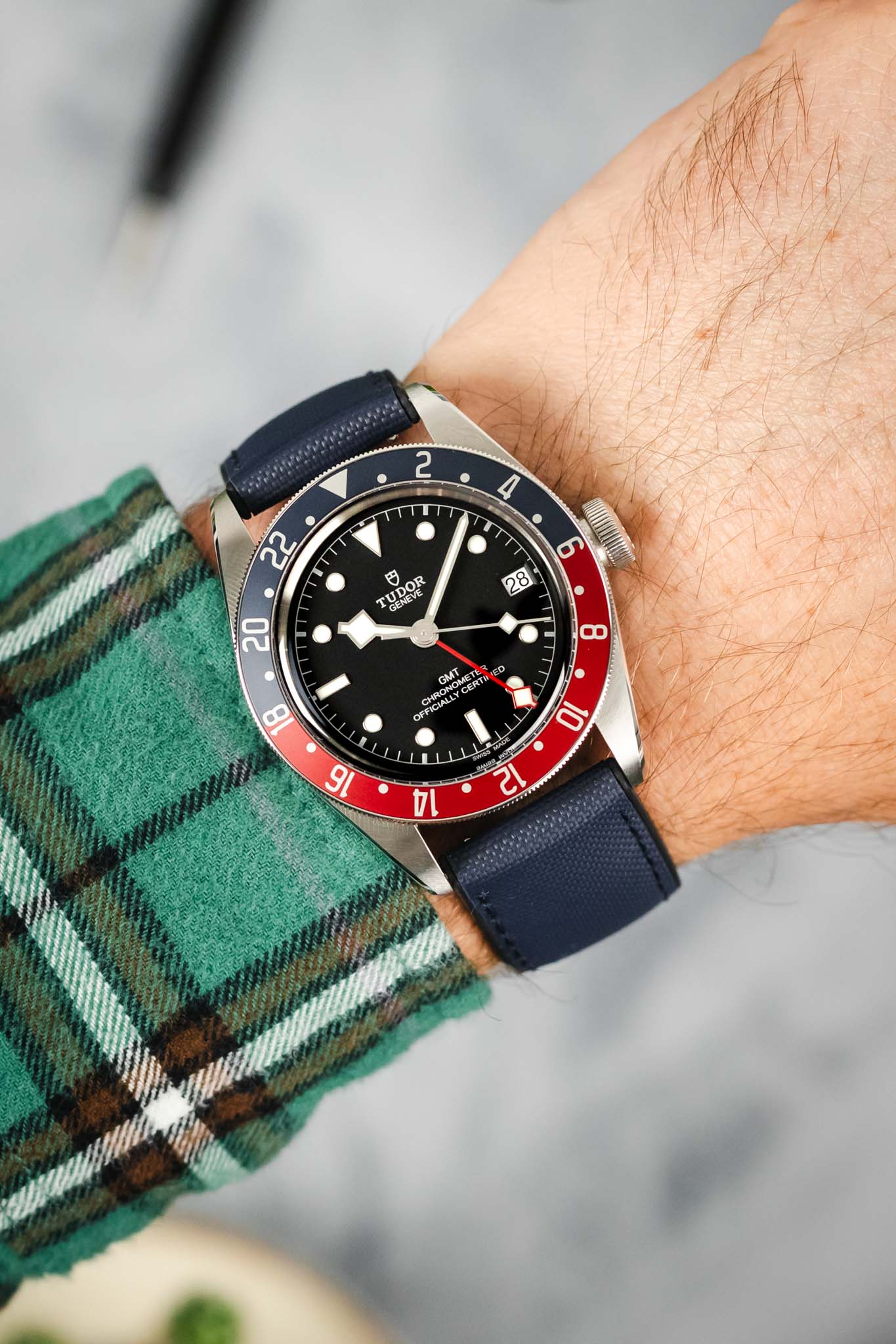 Artem Straps HydroFlex™ Navy Hybrid FKM Rubber Watch Strap with Navy Stitching - Image 2