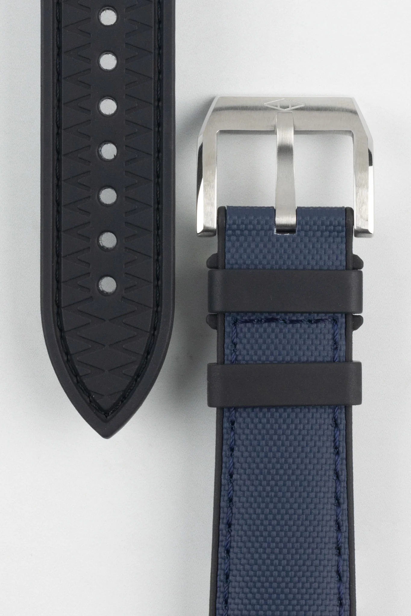 Artem Straps HydroFlex™ Navy Hybrid FKM Rubber Watch Strap with Navy Stitching - Image 3