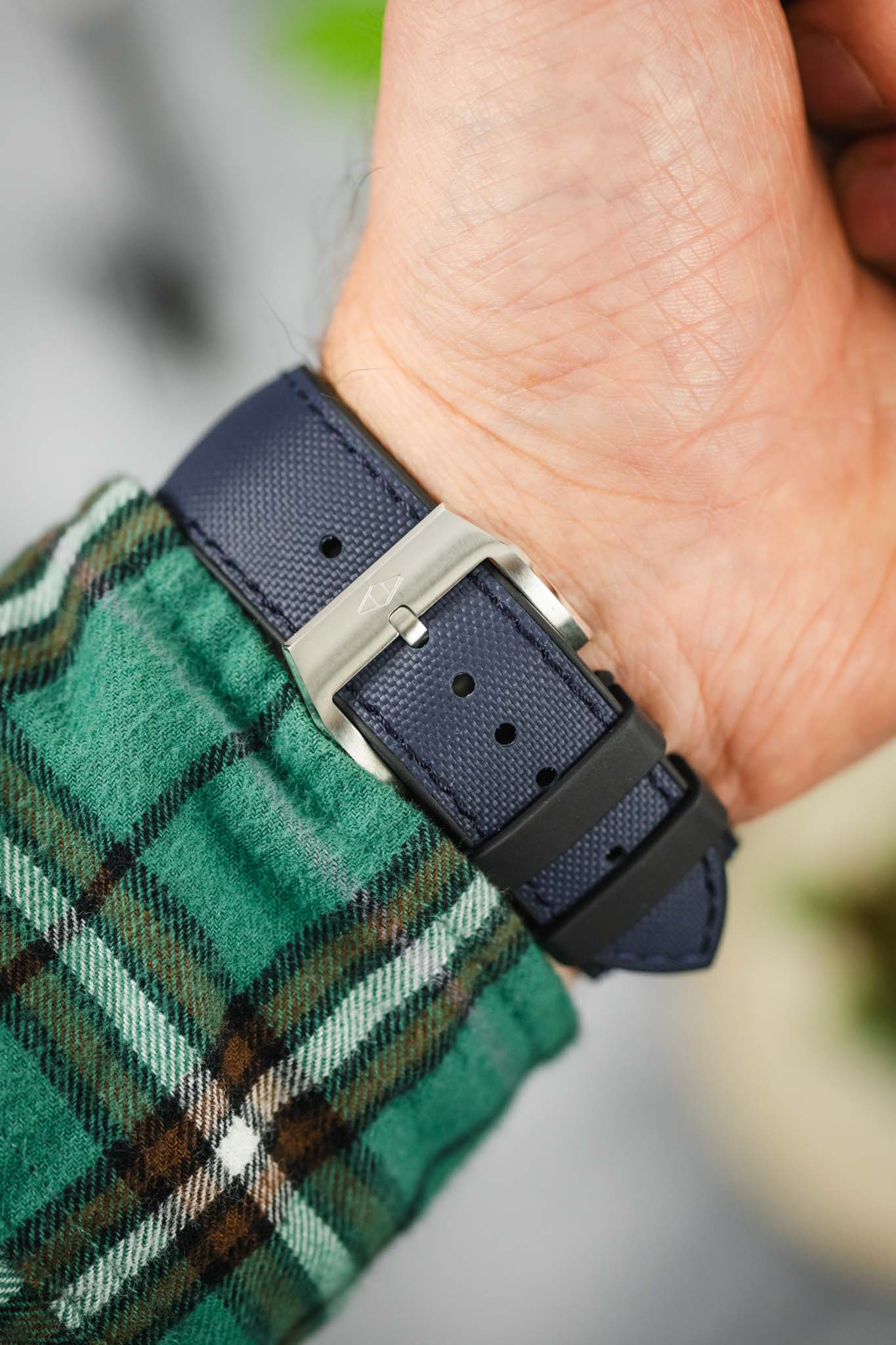 Artem Straps HydroFlex™ Navy Hybrid FKM Rubber Watch Strap with Navy Stitching - Image 6