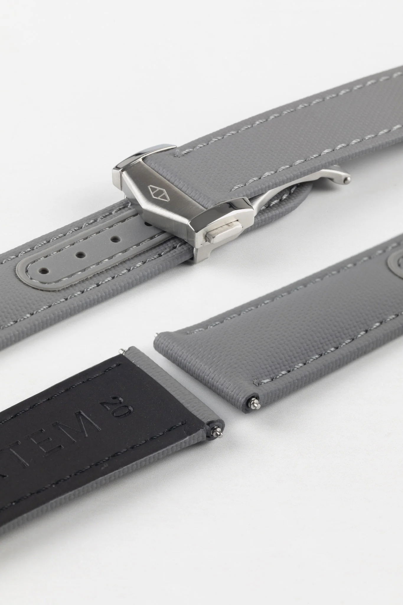 Artem Straps Loop-less™ Grey Sailcloth Watch Strap - Image 6