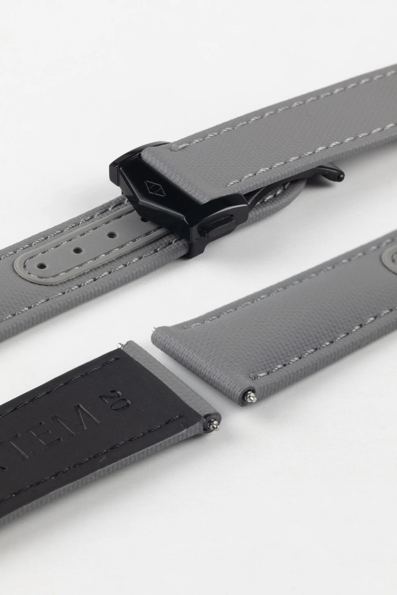 Artem Straps Loop-less™ Grey Sailcloth Watch Strap - Image 7