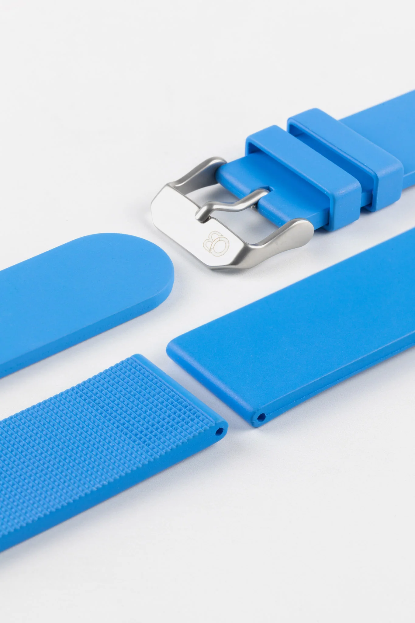 Bonetto Cinturini 270 Self-Punch Rubber Watch Strap in AZURE BLUE - Image 7
