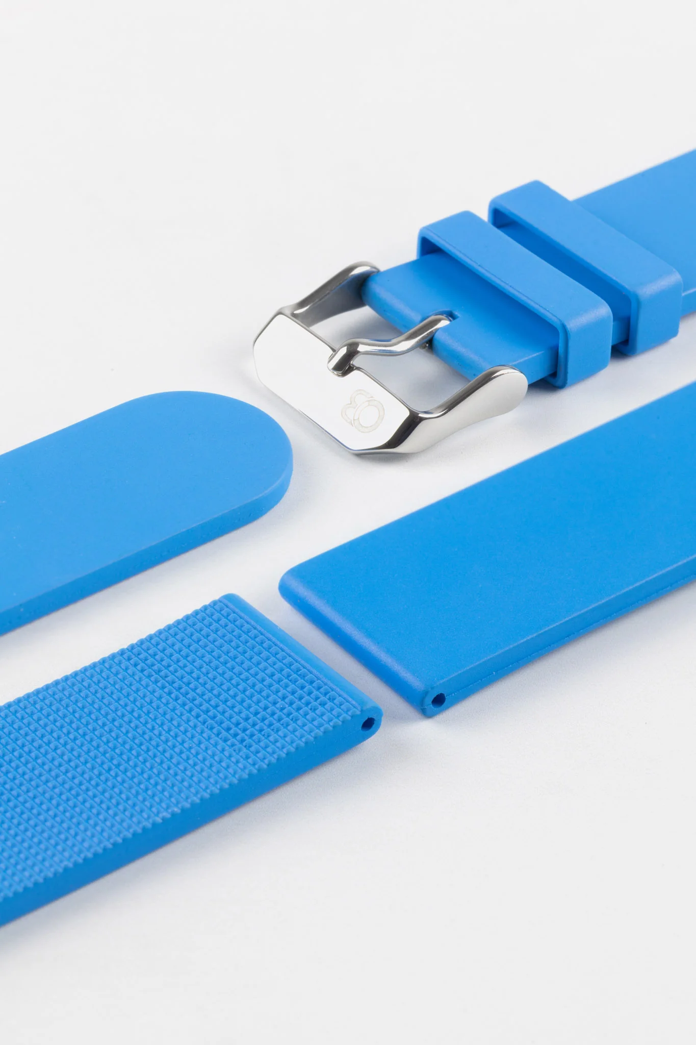 Bonetto Cinturini 270 Self-Punch Rubber Watch Strap in AZURE BLUE - Image 8
