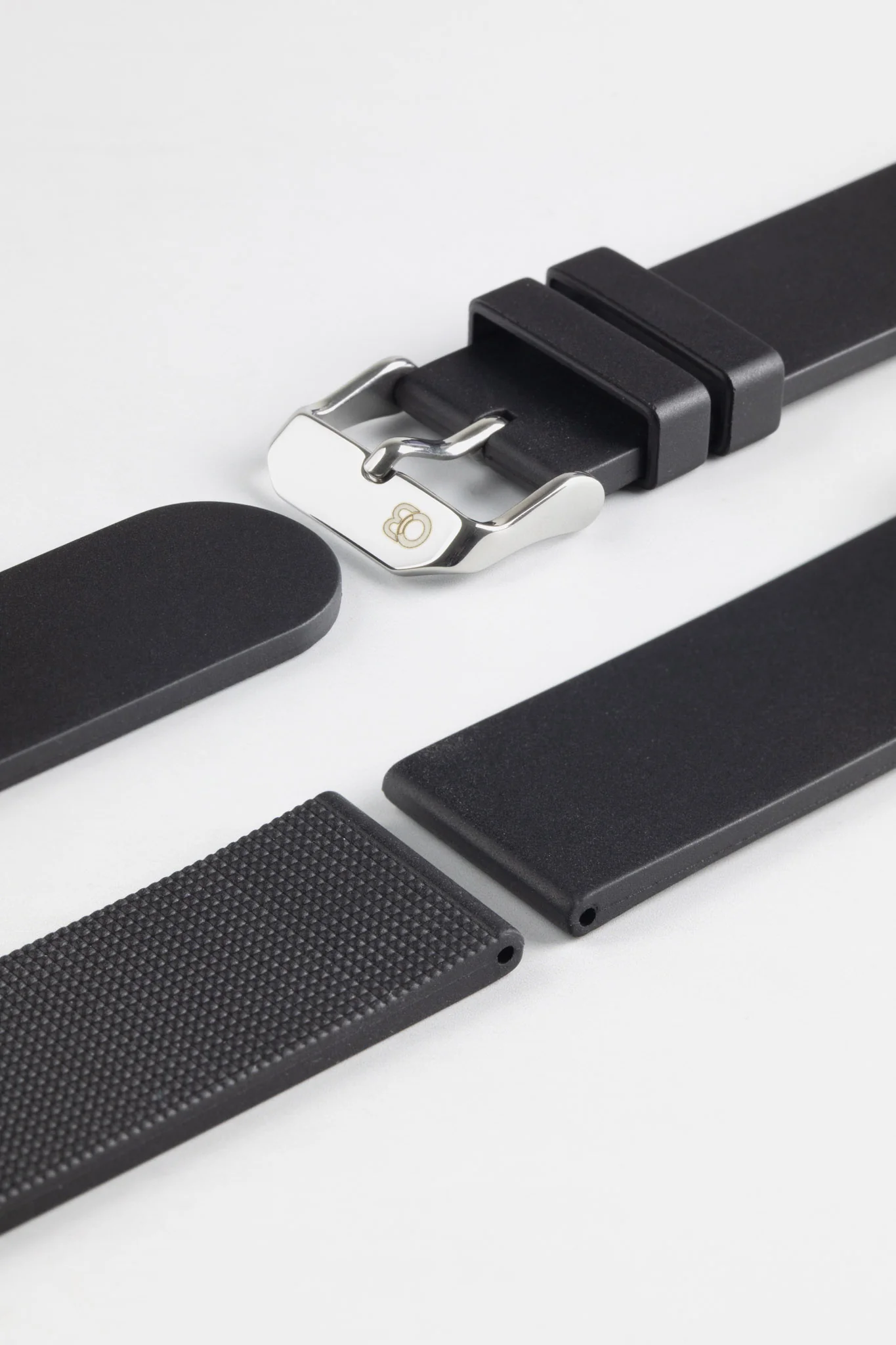 Bonetto Cinturini 270 Self-Punch Rubber Watch Strap in BLACK - Image 7