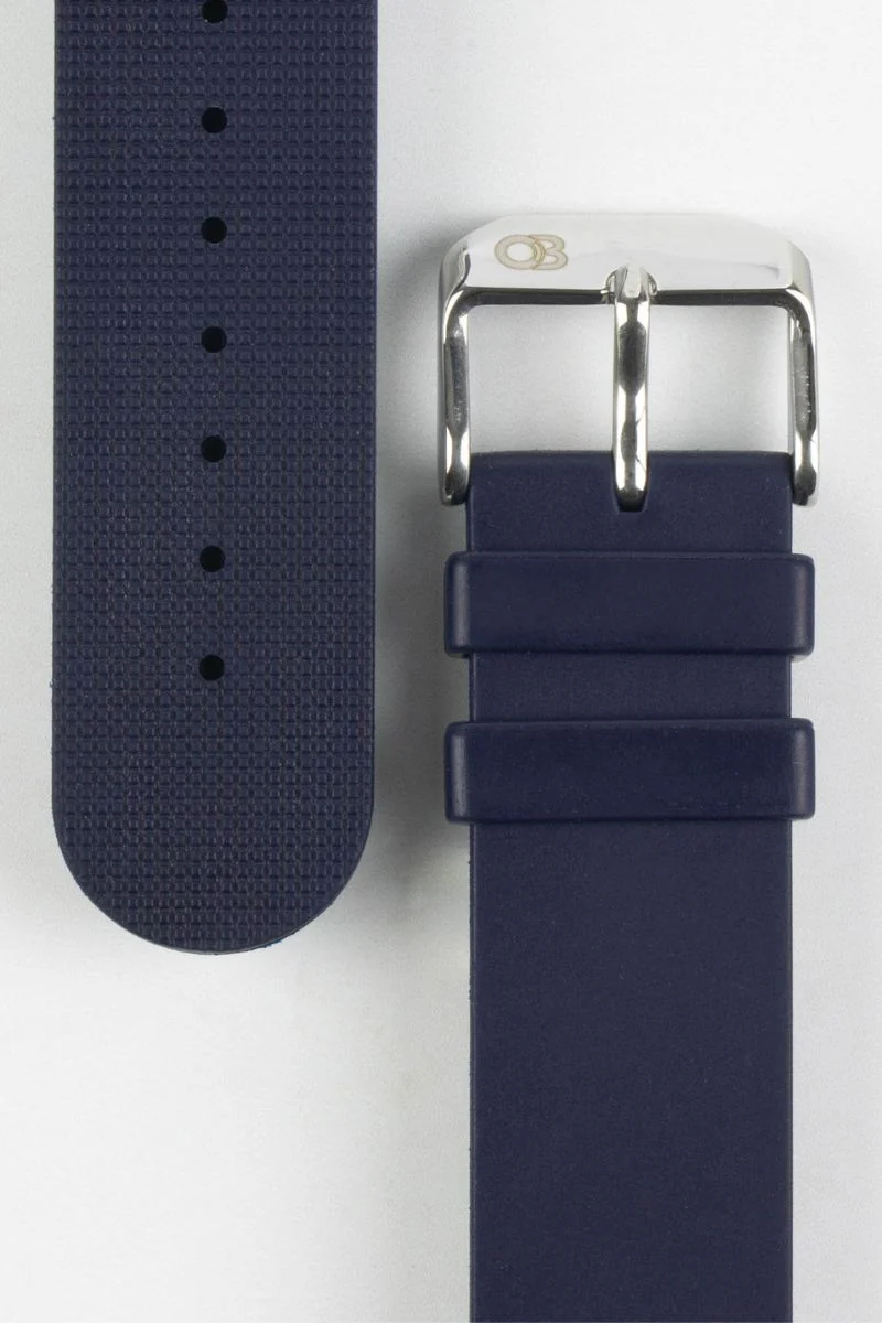 Bonetto Cinturini 270 Self-Punch Rubber Watch Strap in DARK BLUE - Image 3