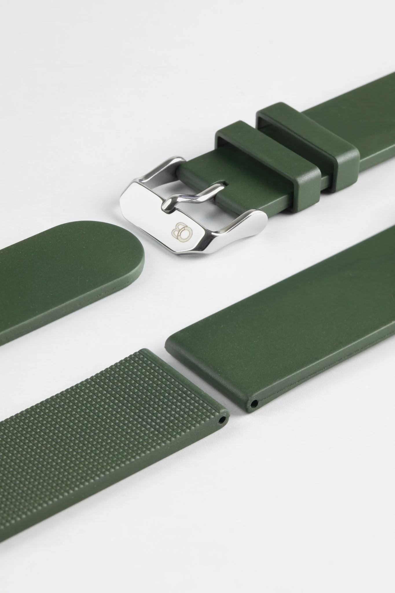 Bonetto Cinturini 270 Self-Punch Rubber Watch Strap in DARK GREEN - Image 7