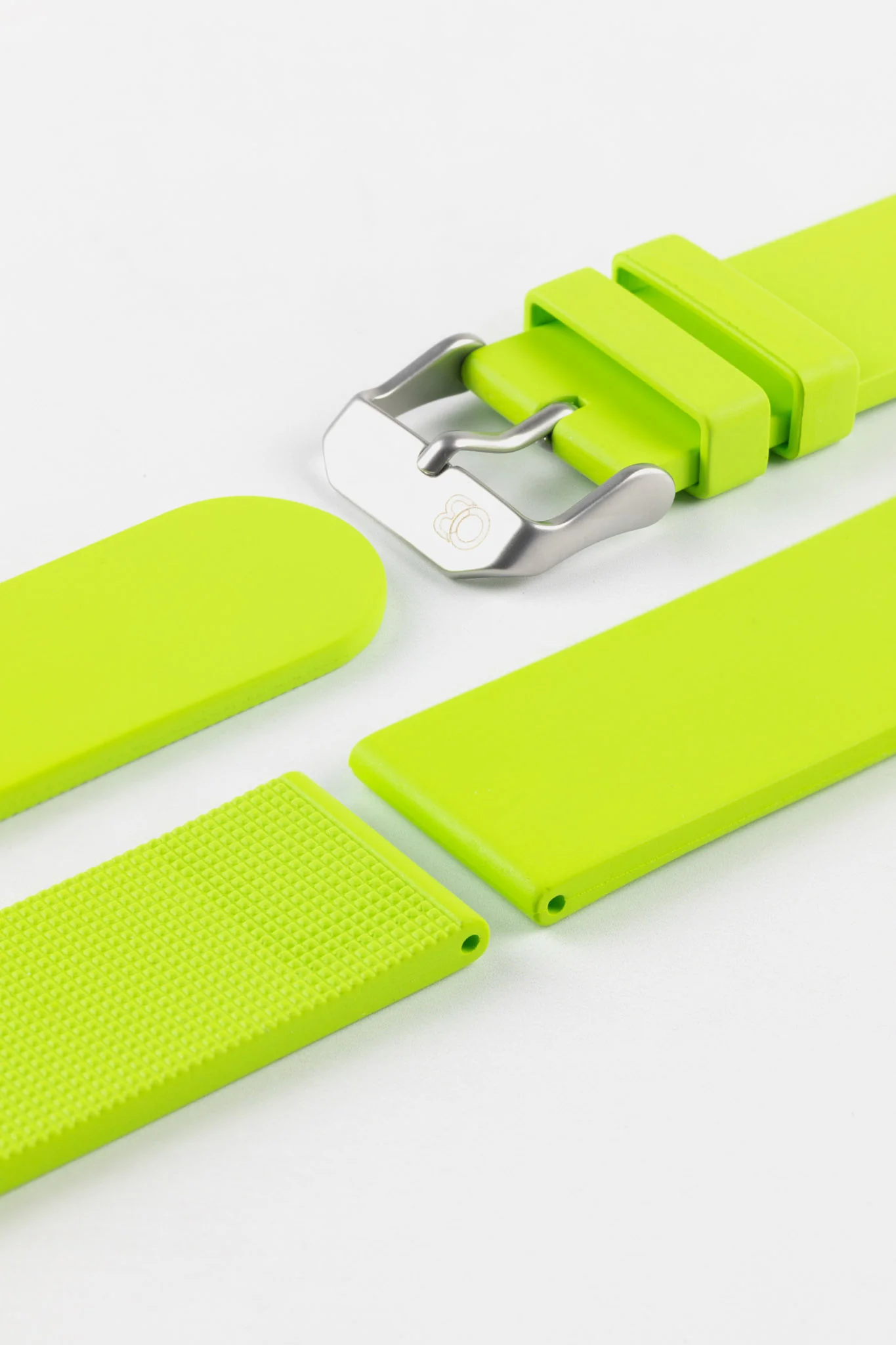 Bonetto Cinturini 270 Self-Punch Rubber Watch Strap in LIME GREEN - Image 7