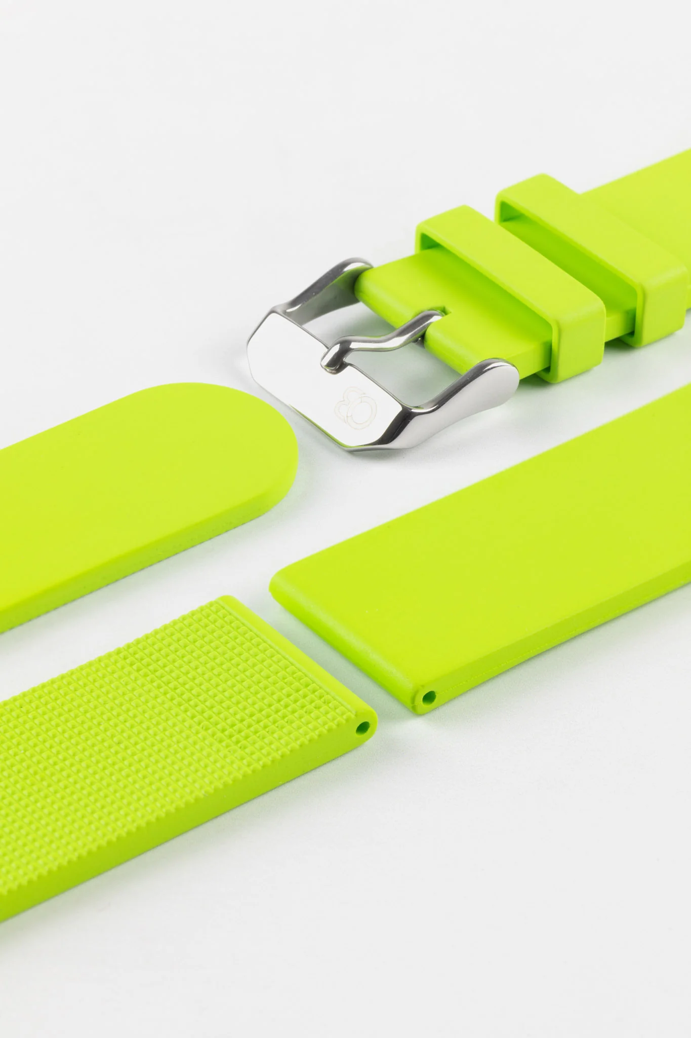 Bonetto Cinturini 270 Self-Punch Rubber Watch Strap in LIME GREEN - Image 8