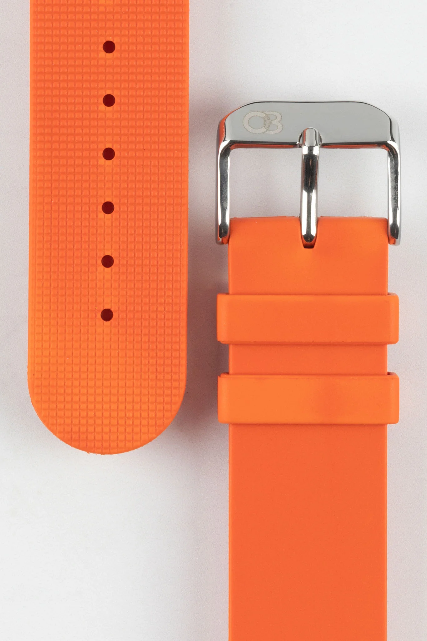 Bonetto Cinturini 270 Self-Punch Rubber Watch Strap in ORANGE - Image 3