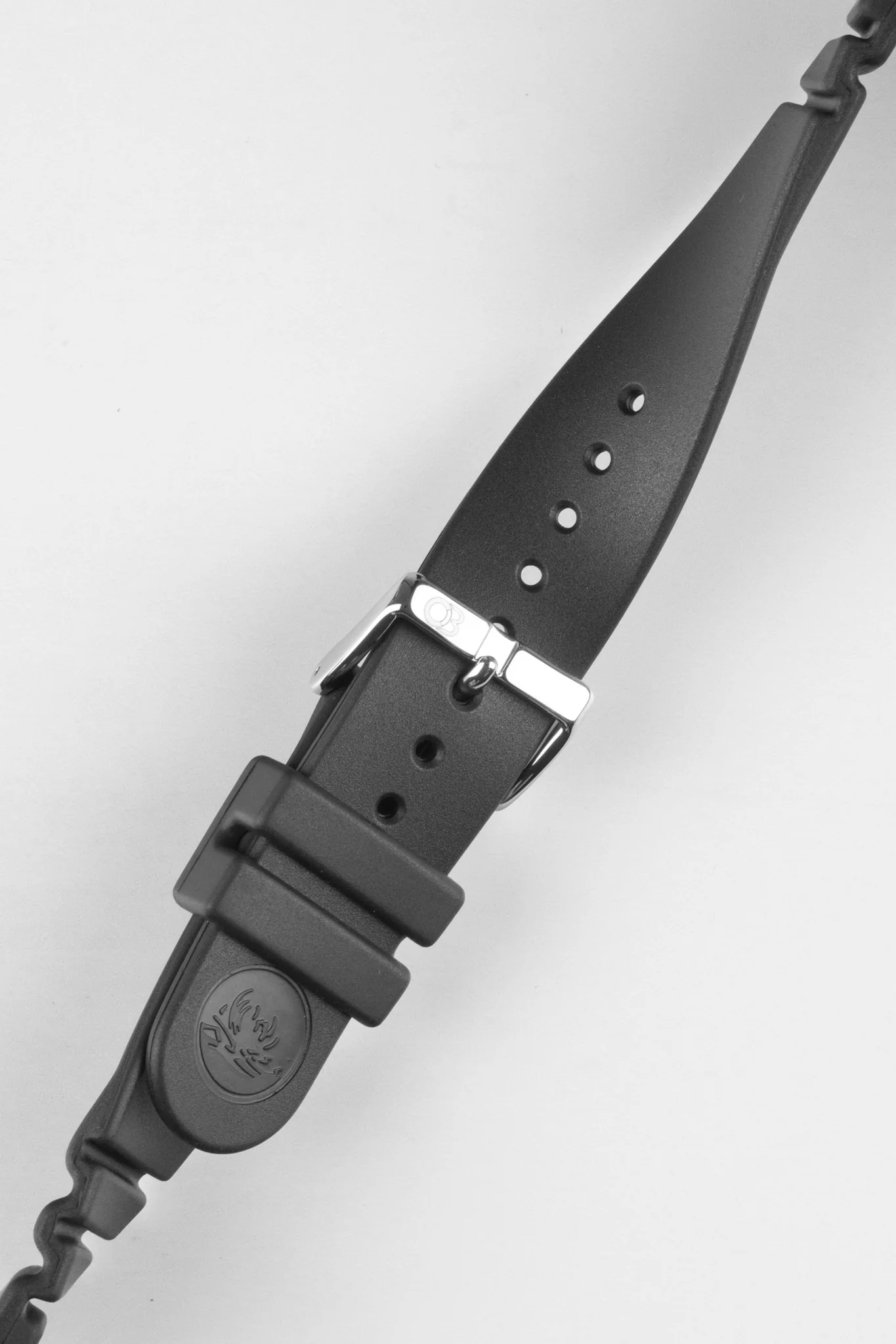 Bonetto Cinturini 284 Premium Rubber Sports Watch Strap in BLACK - Image 5