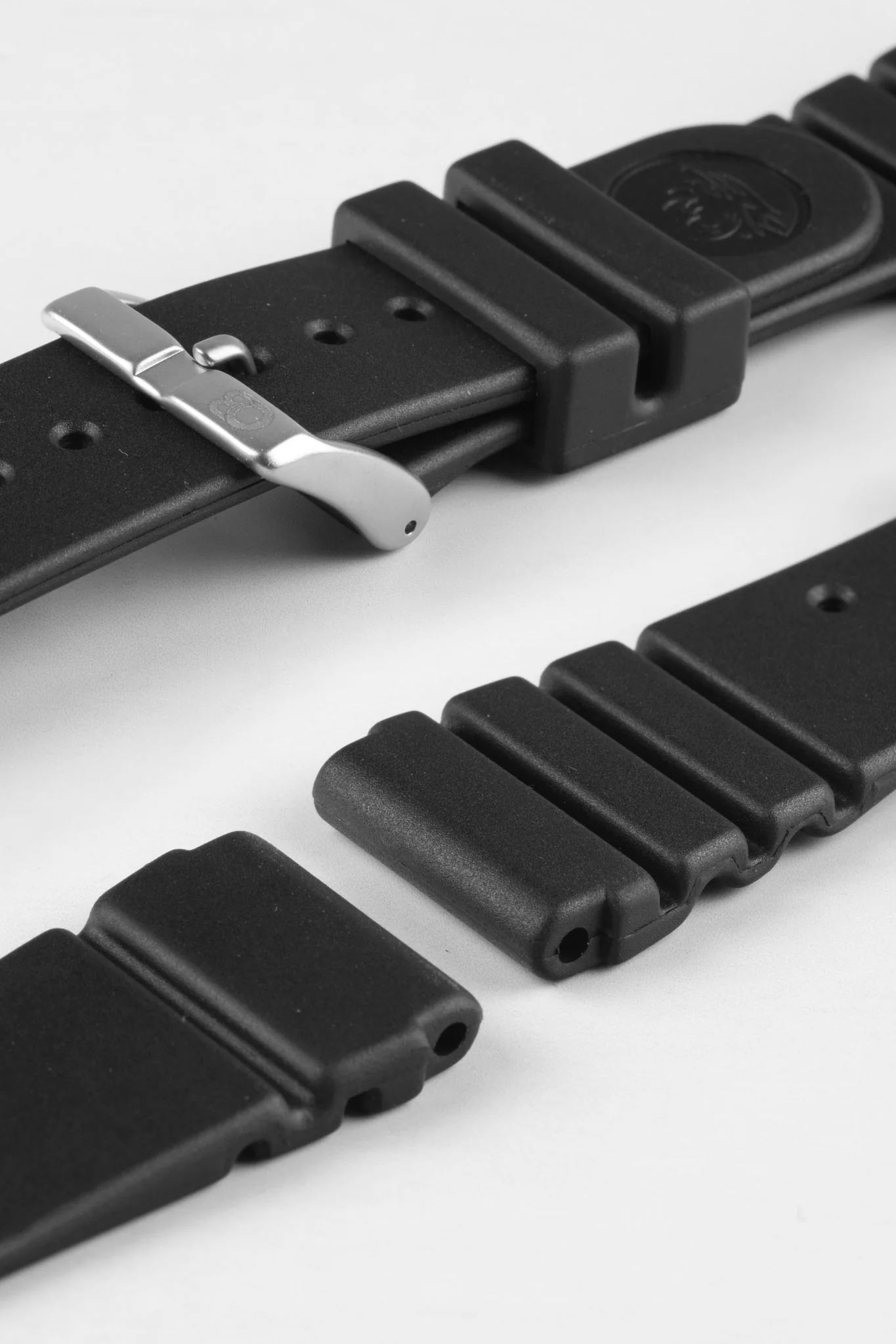 Bonetto Cinturini 284 Premium Rubber Sports Watch Strap in BLACK - Image 8