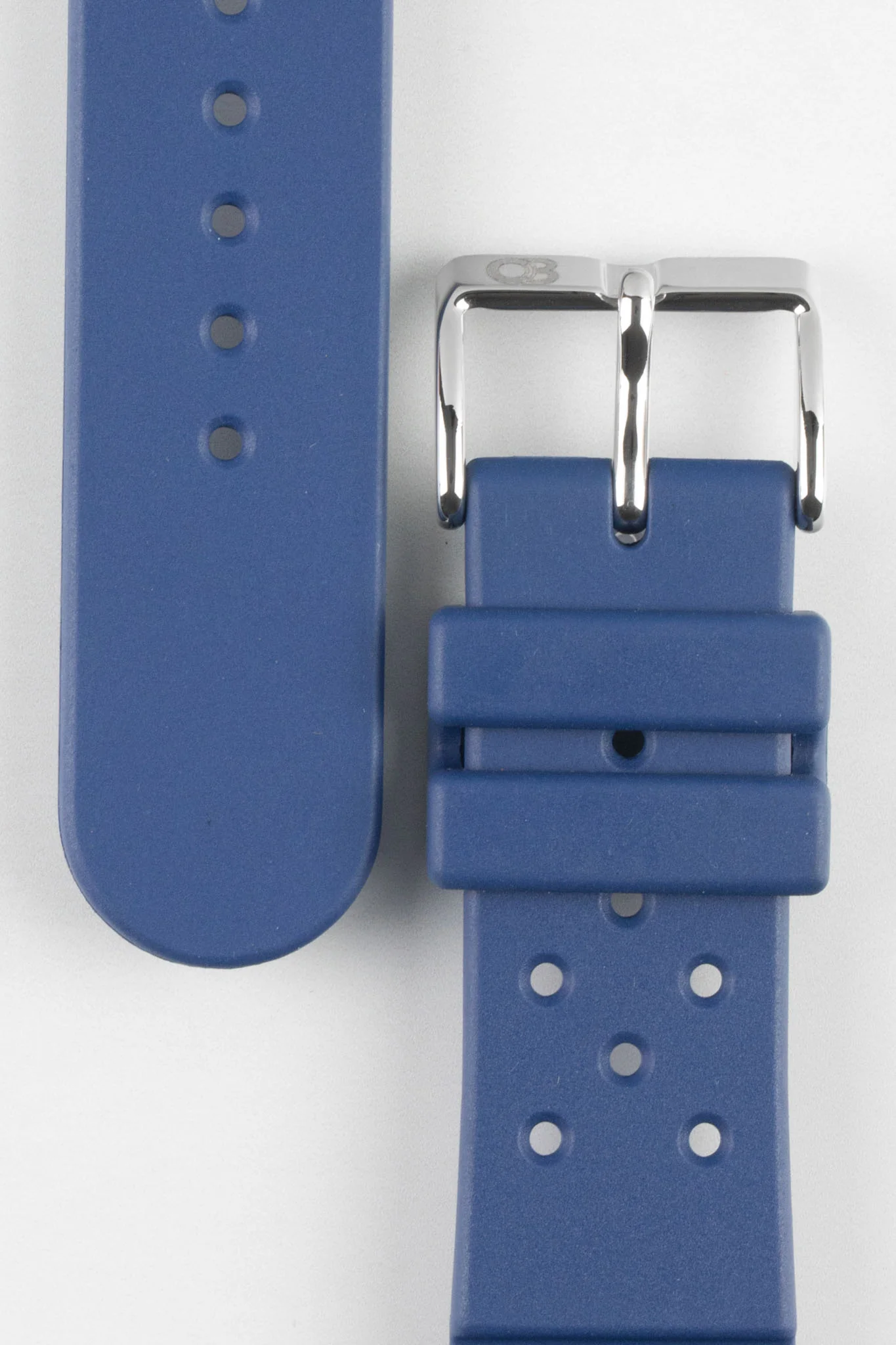 Bonetto Cinturini 284 Premium Rubber Sports Watch Strap in BLUE - Image 3