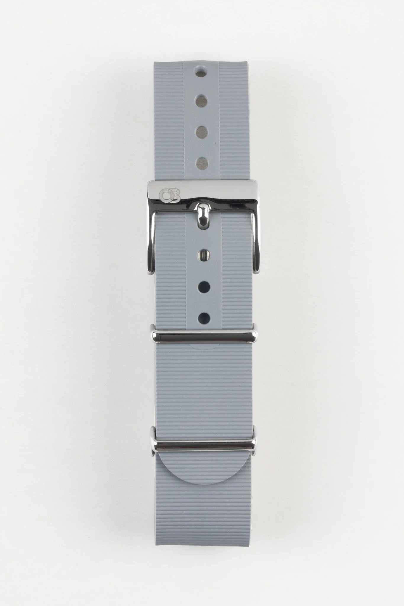 Bonetto Cinturini 328 Premium Rubber One-Piece Watch Strap in LIGHT GREY - Image 5