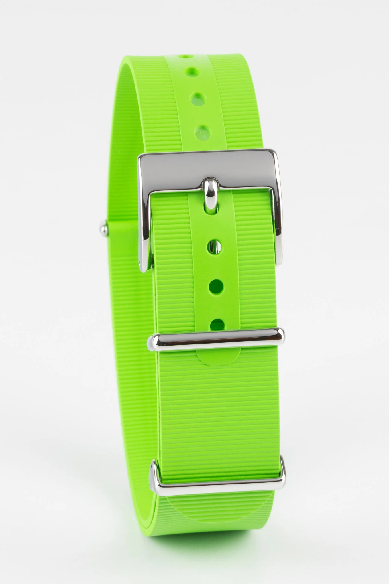 Bonetto Cinturini 328 Premium Rubber One-Piece Watch Strap in LIME GREEN - Image 3