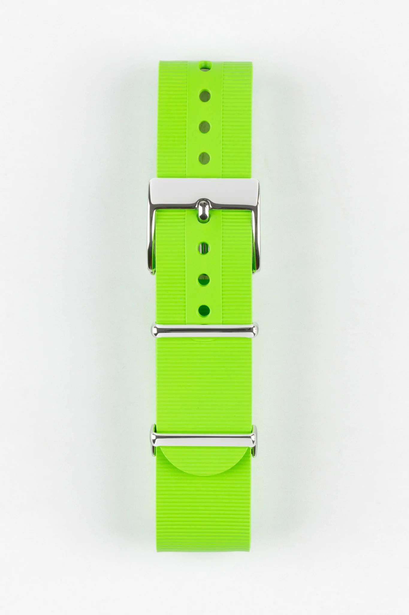 Bonetto Cinturini 328 Premium Rubber One-Piece Watch Strap in LIME GREEN - Image 5