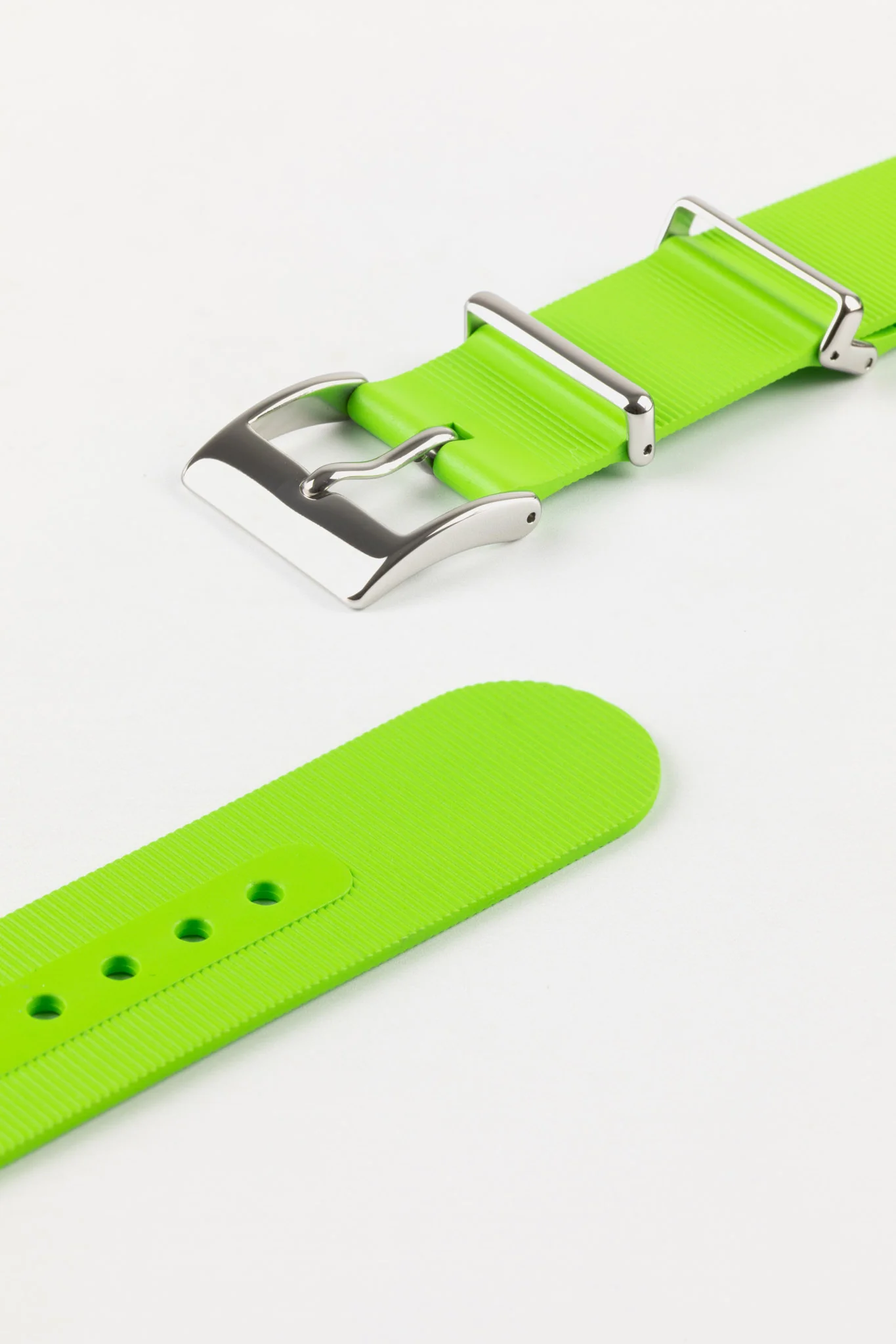 Bonetto Cinturini 328 Premium Rubber One-Piece Watch Strap in LIME GREEN - Image 7