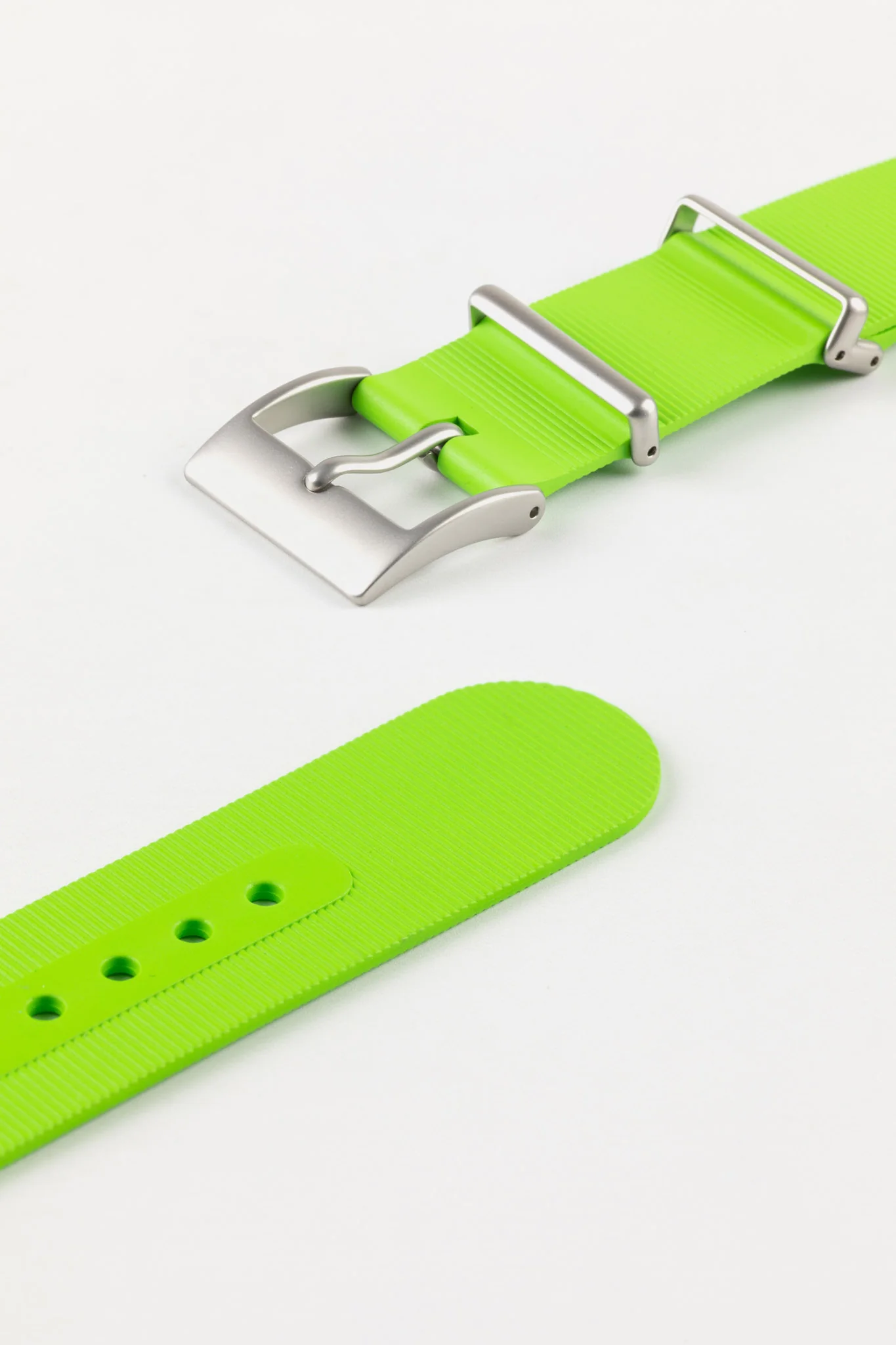 Bonetto Cinturini 328 Premium Rubber One-Piece Watch Strap in LIME GREEN - Image 8