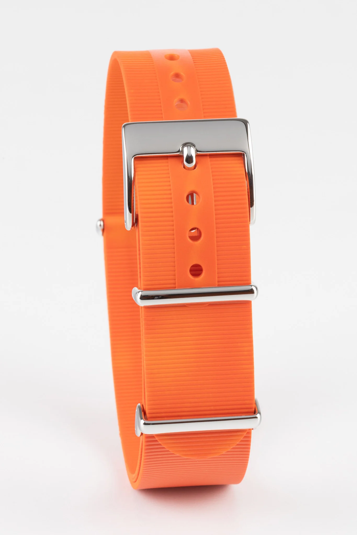 Bonetto Cinturini 328 Premium Rubber One-Piece Watch Strap in ORANGE - Image 3