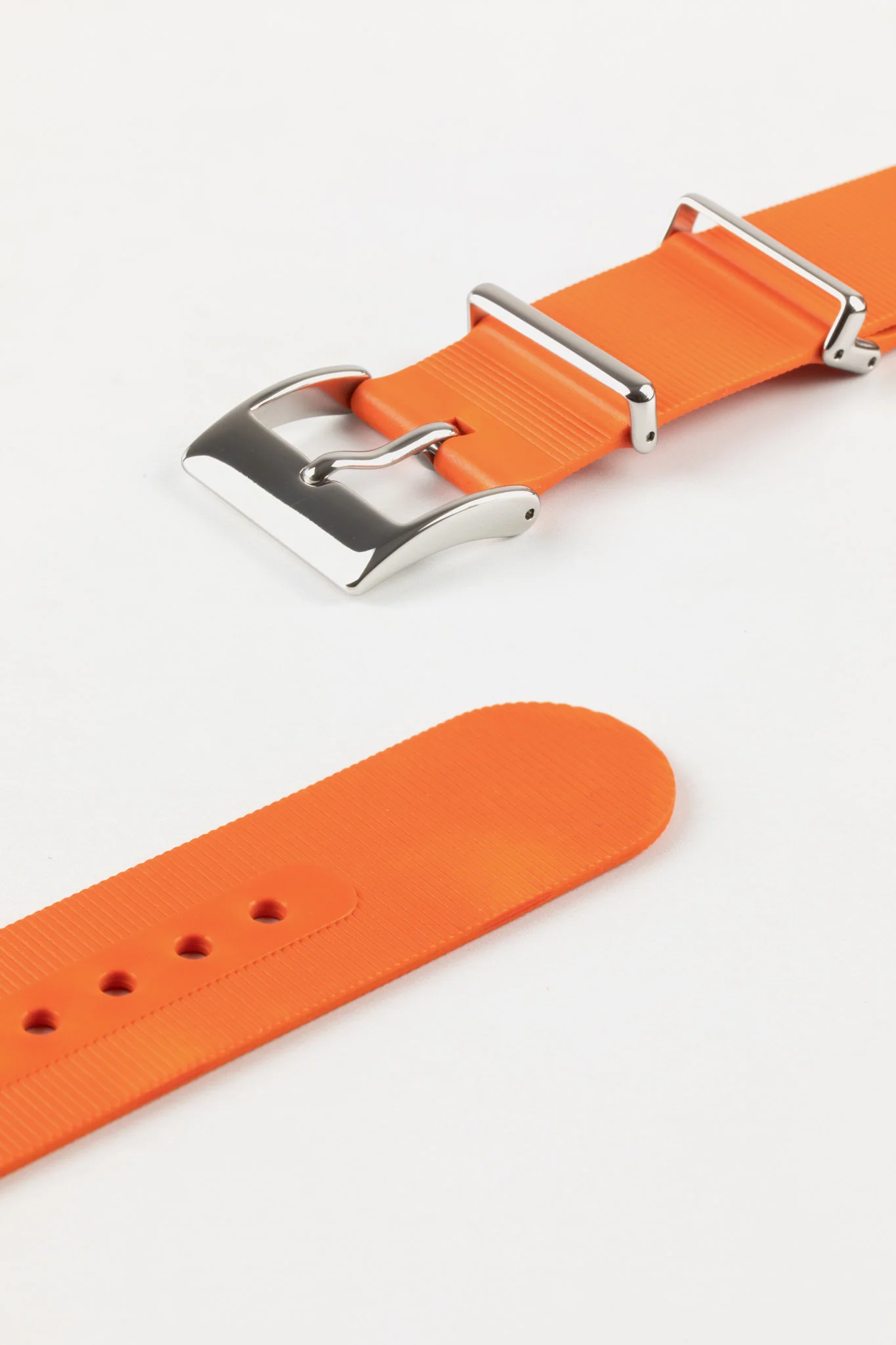 Bonetto Cinturini 328 Premium Rubber One-Piece Watch Strap in ORANGE - Image 7