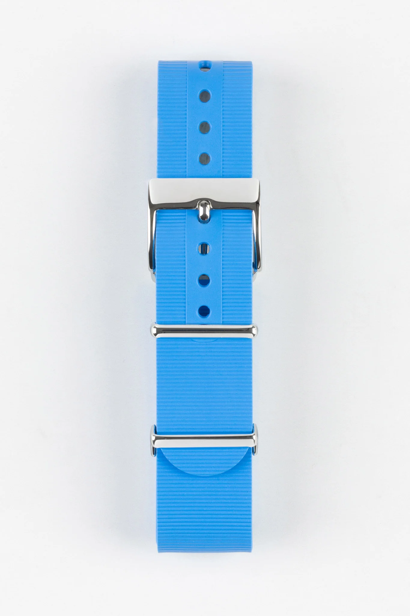 Bonetto Cinturini 328 Premium Rubber One-Piece Watch Strap in AZURE BLUE - Image 5