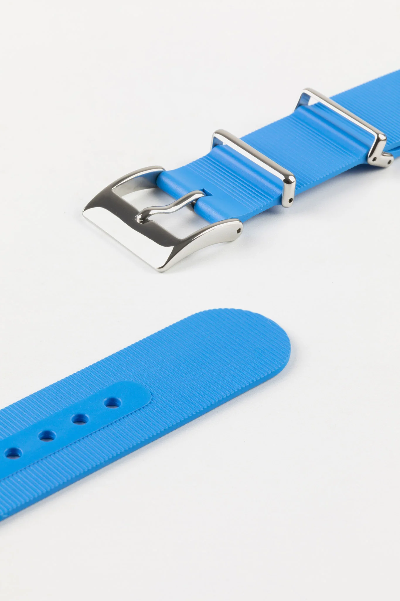 Bonetto Cinturini 328 Premium Rubber One-Piece Watch Strap in AZURE BLUE - Image 7
