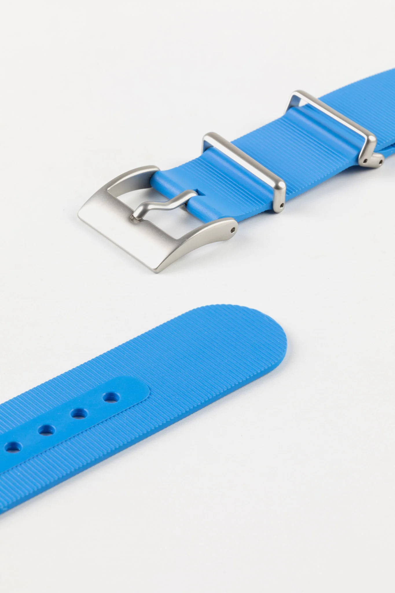 Bonetto Cinturini 328 Premium Rubber One-Piece Watch Strap in AZURE BLUE - Image 8