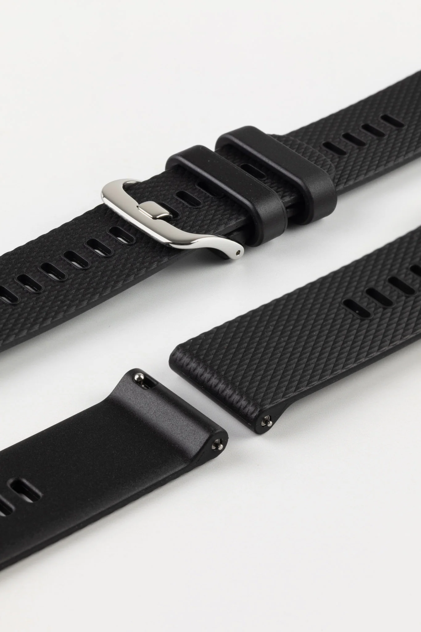 Bonetto Cinturini 330 Wide-Tang Parallel Rubber Watch Strap in BLACK - Image 7
