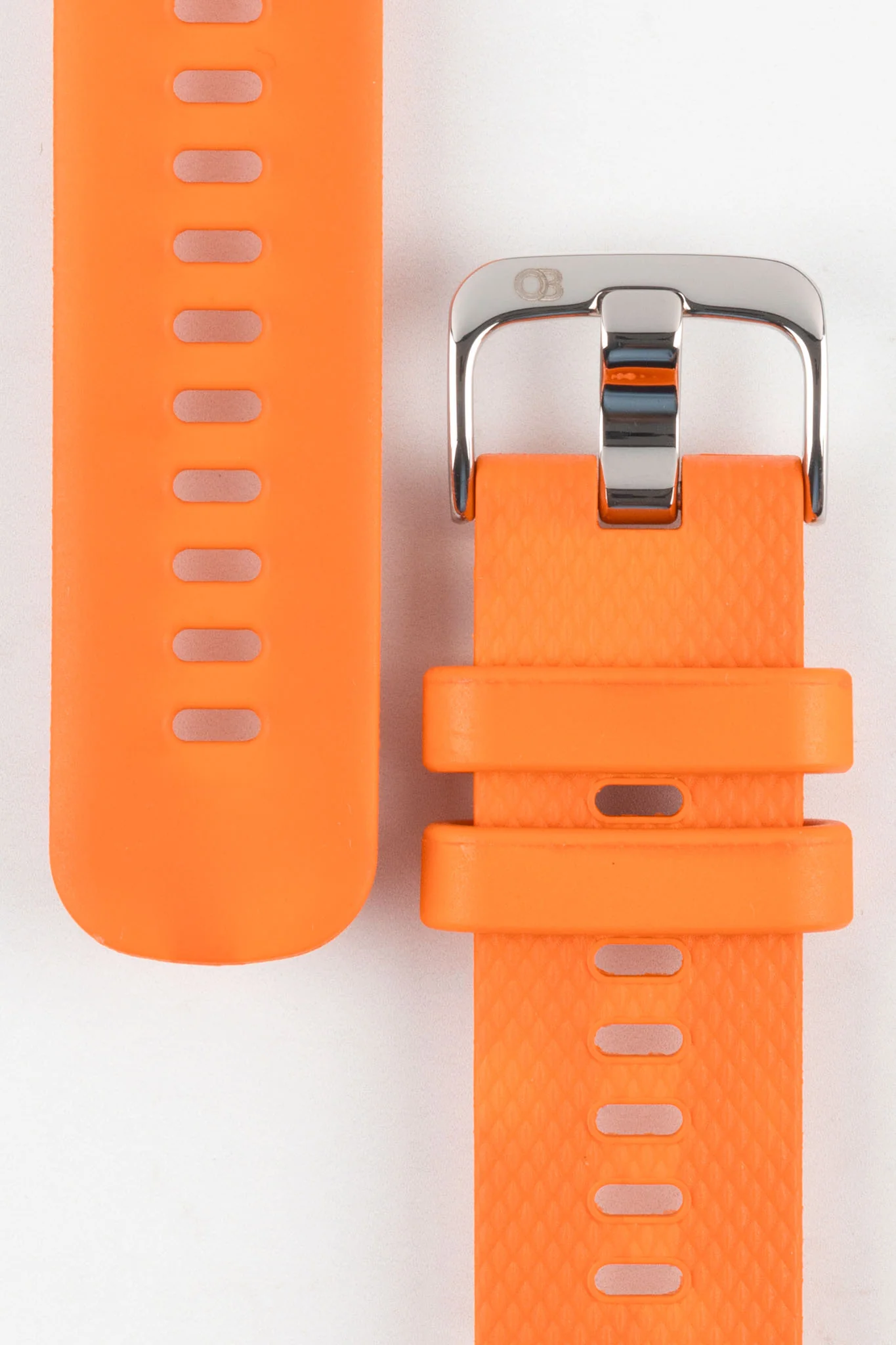 Bonetto Cinturini 330 Wide-Tang Parallel Rubber Watch Strap in ORANGE - Image 3