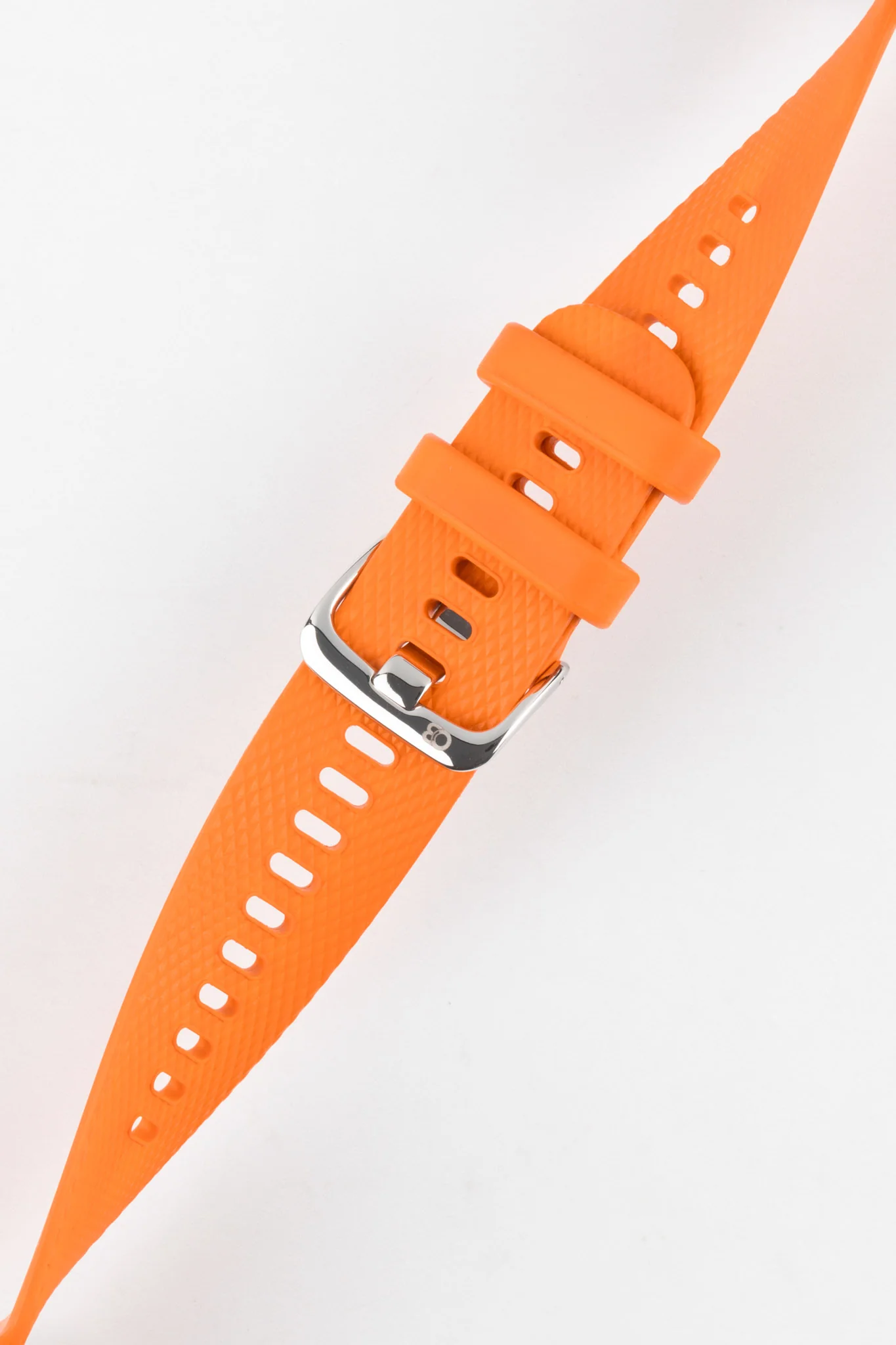 Bonetto Cinturini 330 Wide-Tang Parallel Rubber Watch Strap in ORANGE - Image 5