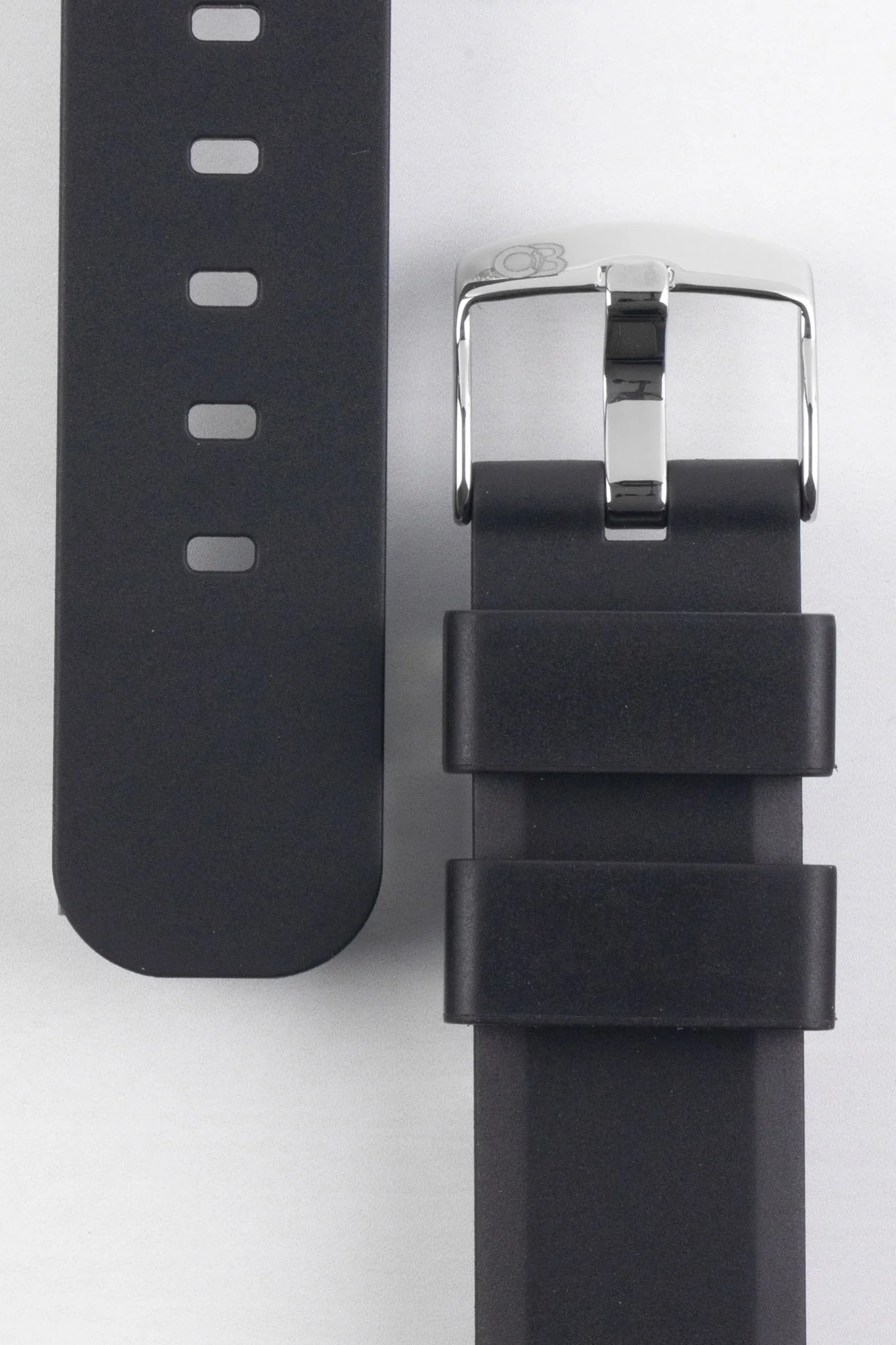 Bonetto Cinturini 317 Premium Rubber Watch Strap in BLACK - Image 4