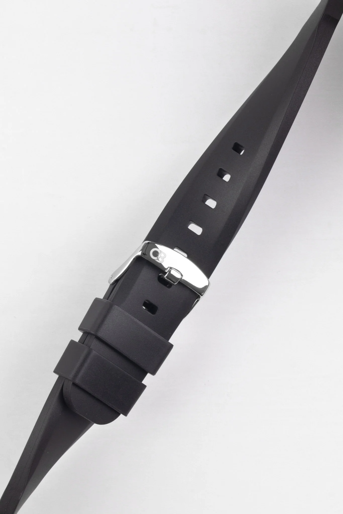 Bonetto Cinturini 317 Premium Rubber Watch Strap in BLACK - Image 5