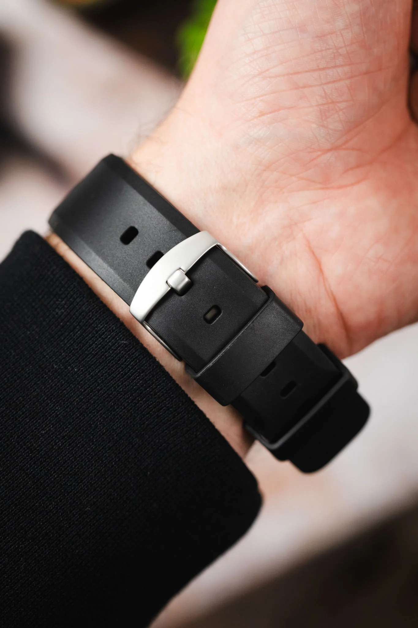 Bonetto Cinturini 317 Premium Rubber Watch Strap in BLACK - Image 6