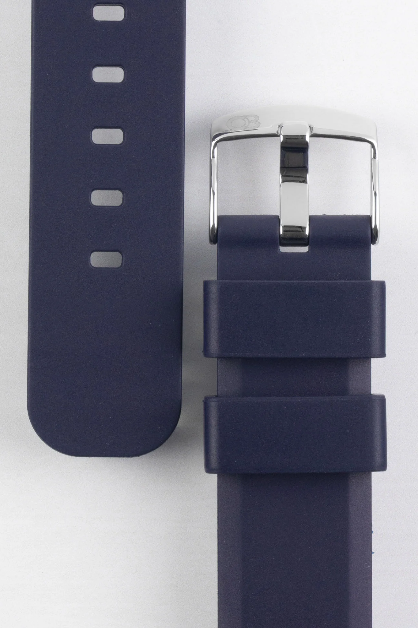 Bonetto Cinturini 317 Premium Rubber Watch Strap in DARK BLUE - Image 3