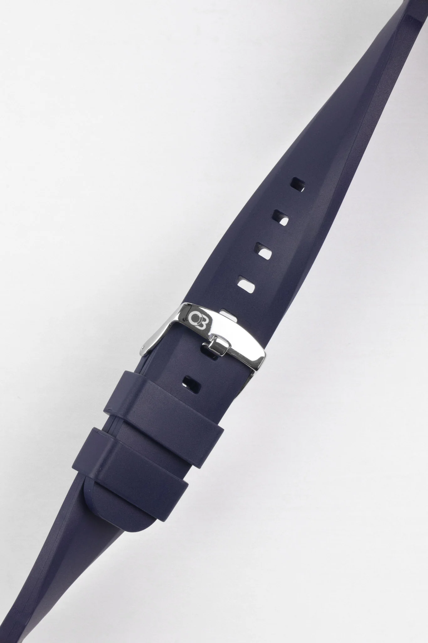 Bonetto Cinturini 317 Premium Rubber Watch Strap in DARK BLUE - Image 5