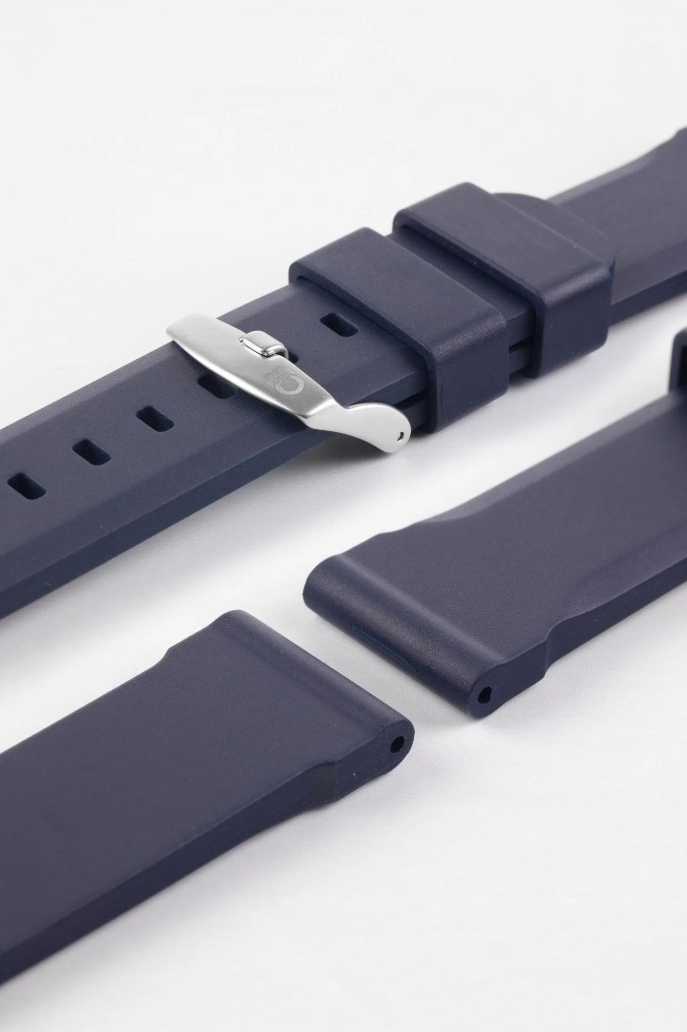 Bonetto Cinturini 317 Premium Rubber Watch Strap in DARK BLUE - Image 7