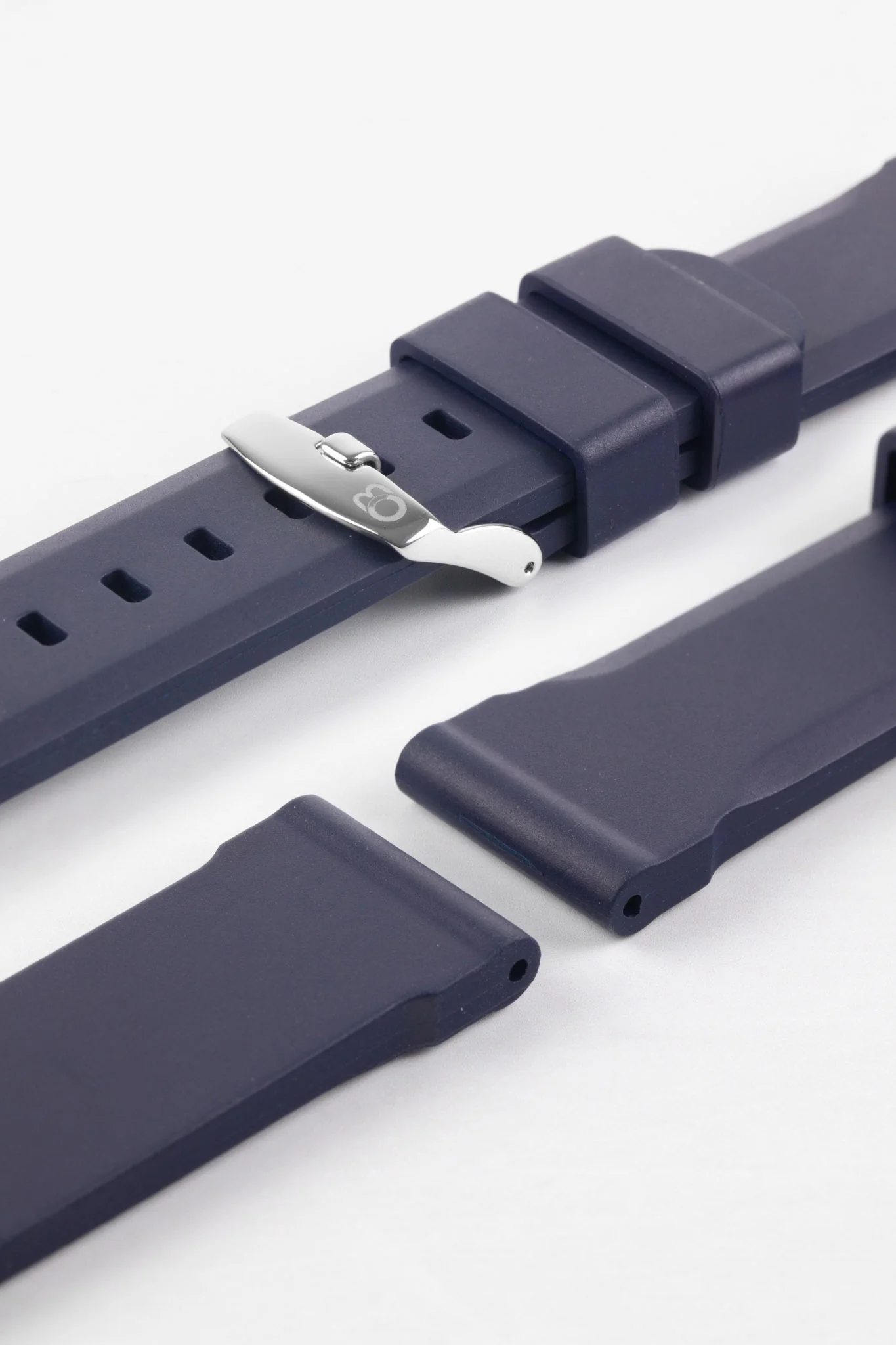 Bonetto Cinturini 317 Premium Rubber Watch Strap in DARK BLUE - Image 8