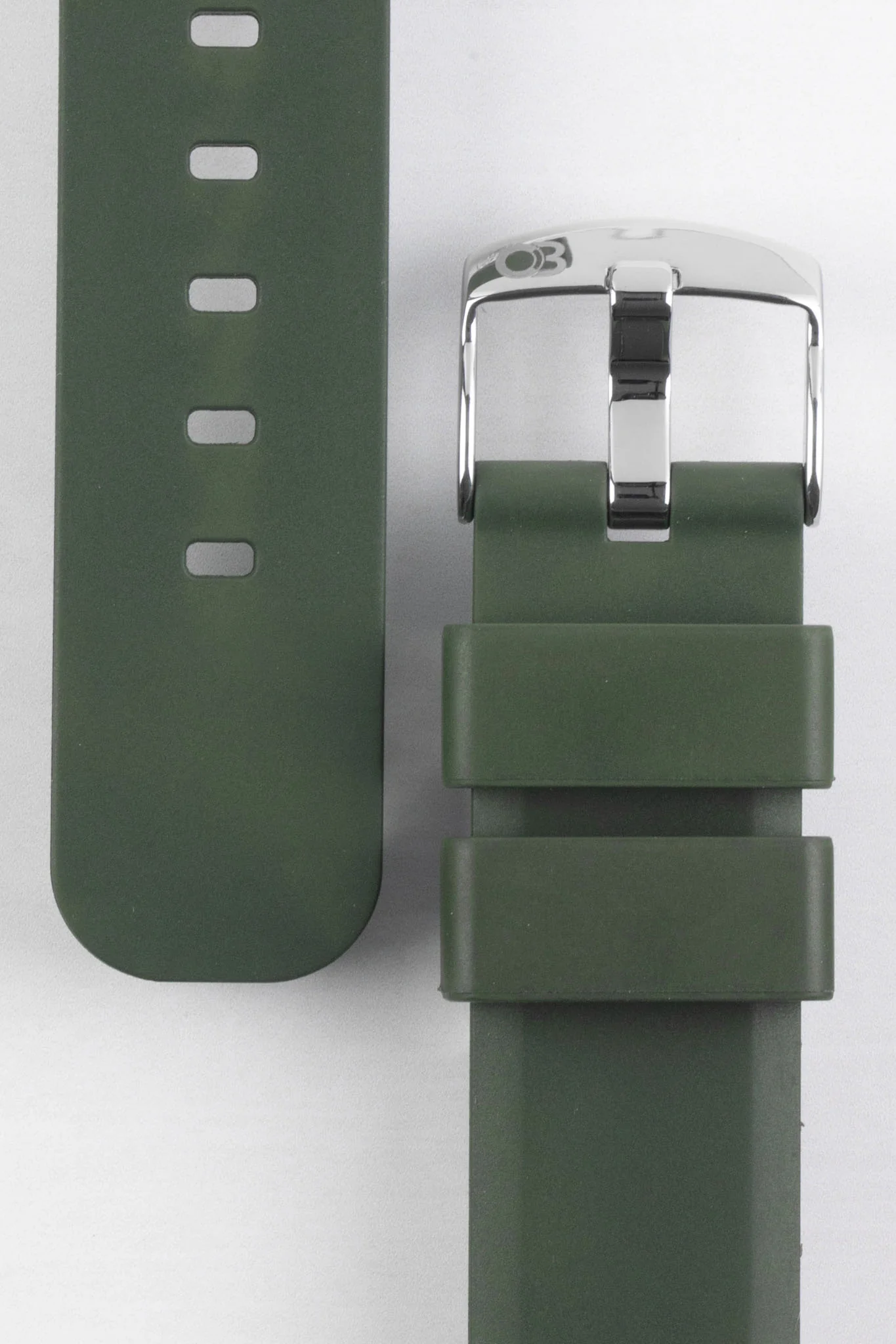 Bonetto Cinturini 317 Premium Rubber Watch Strap in DARK GREEN - Image 3