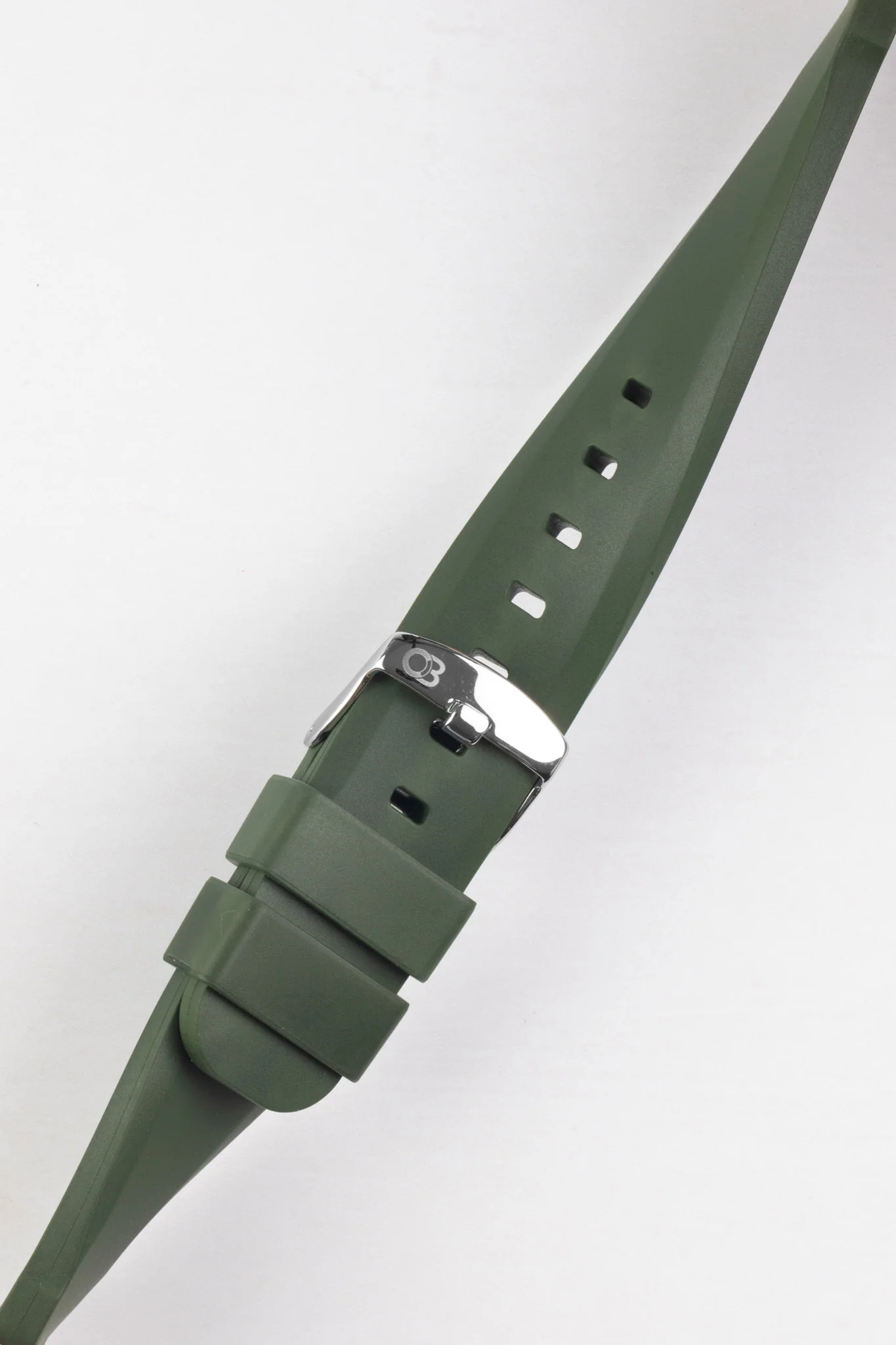 Bonetto Cinturini 317 Premium Rubber Watch Strap in DARK GREEN - Image 5