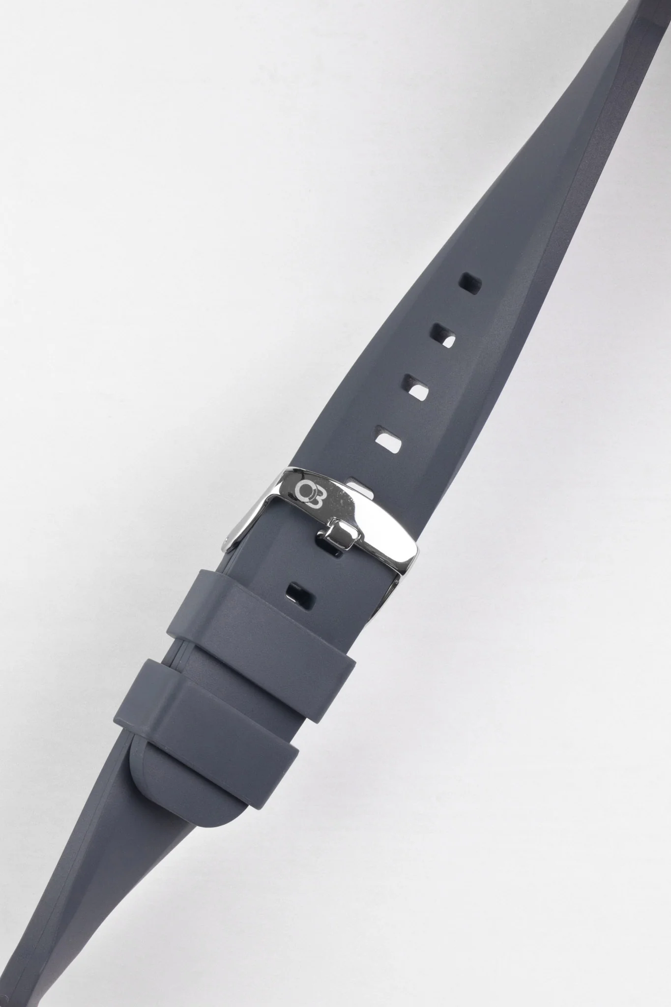 Bonetto Cinturini 317 Premium Rubber Watch Strap in DARK GREY - Image 5