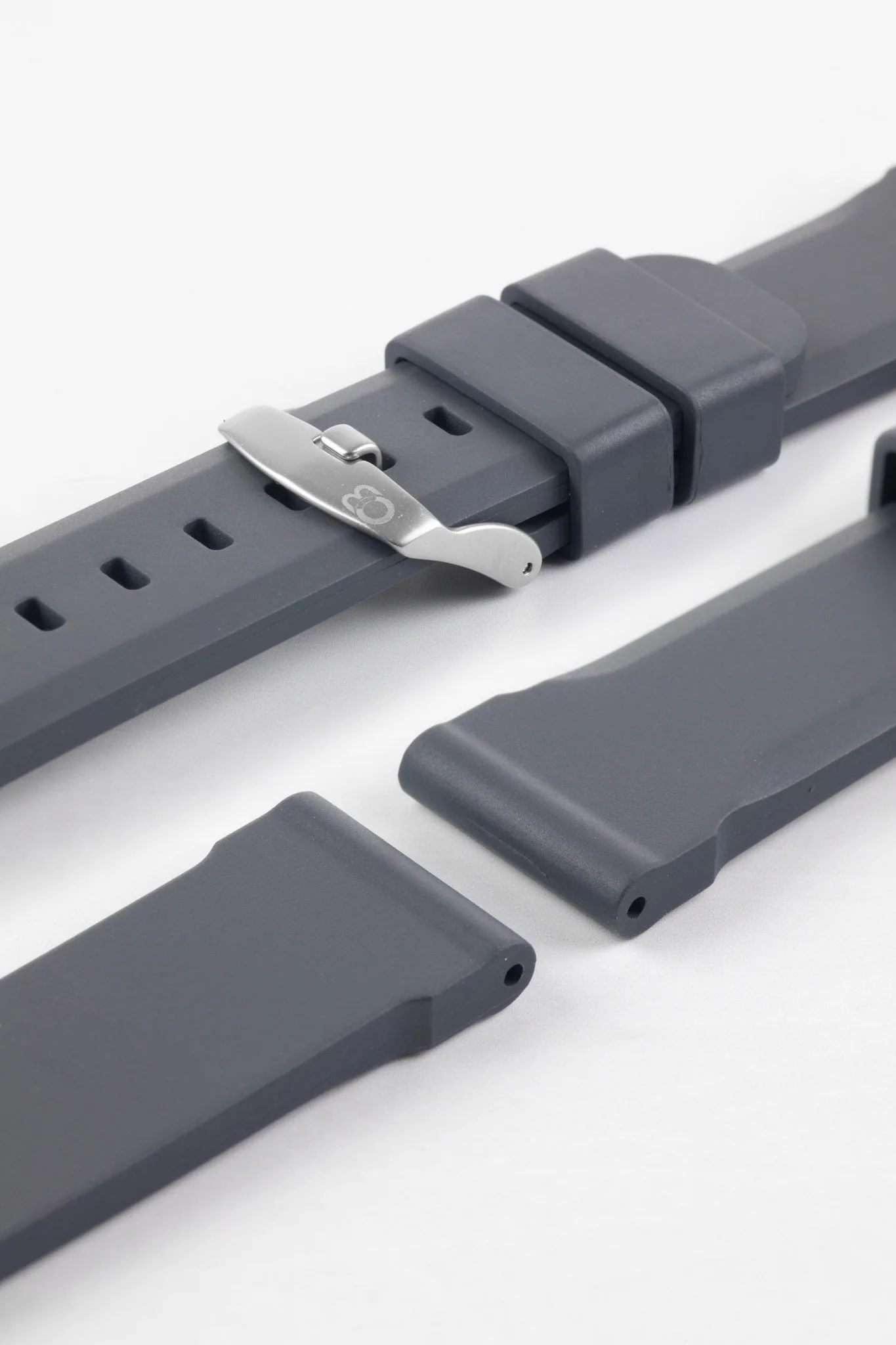 Bonetto Cinturini 317 Premium Rubber Watch Strap in DARK GREY - Image 7