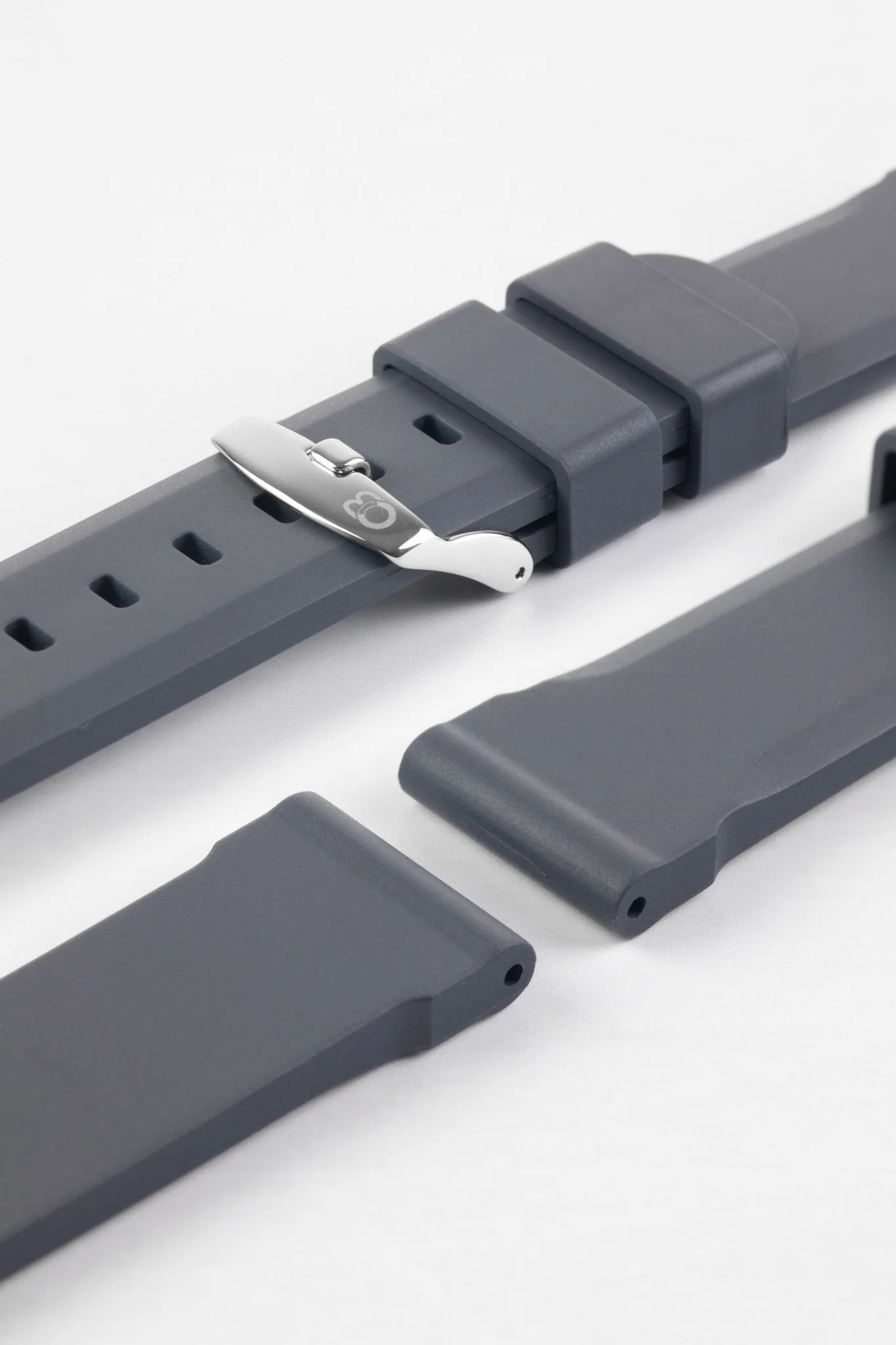 Bonetto Cinturini 317 Premium Rubber Watch Strap in DARK GREY - Image 8