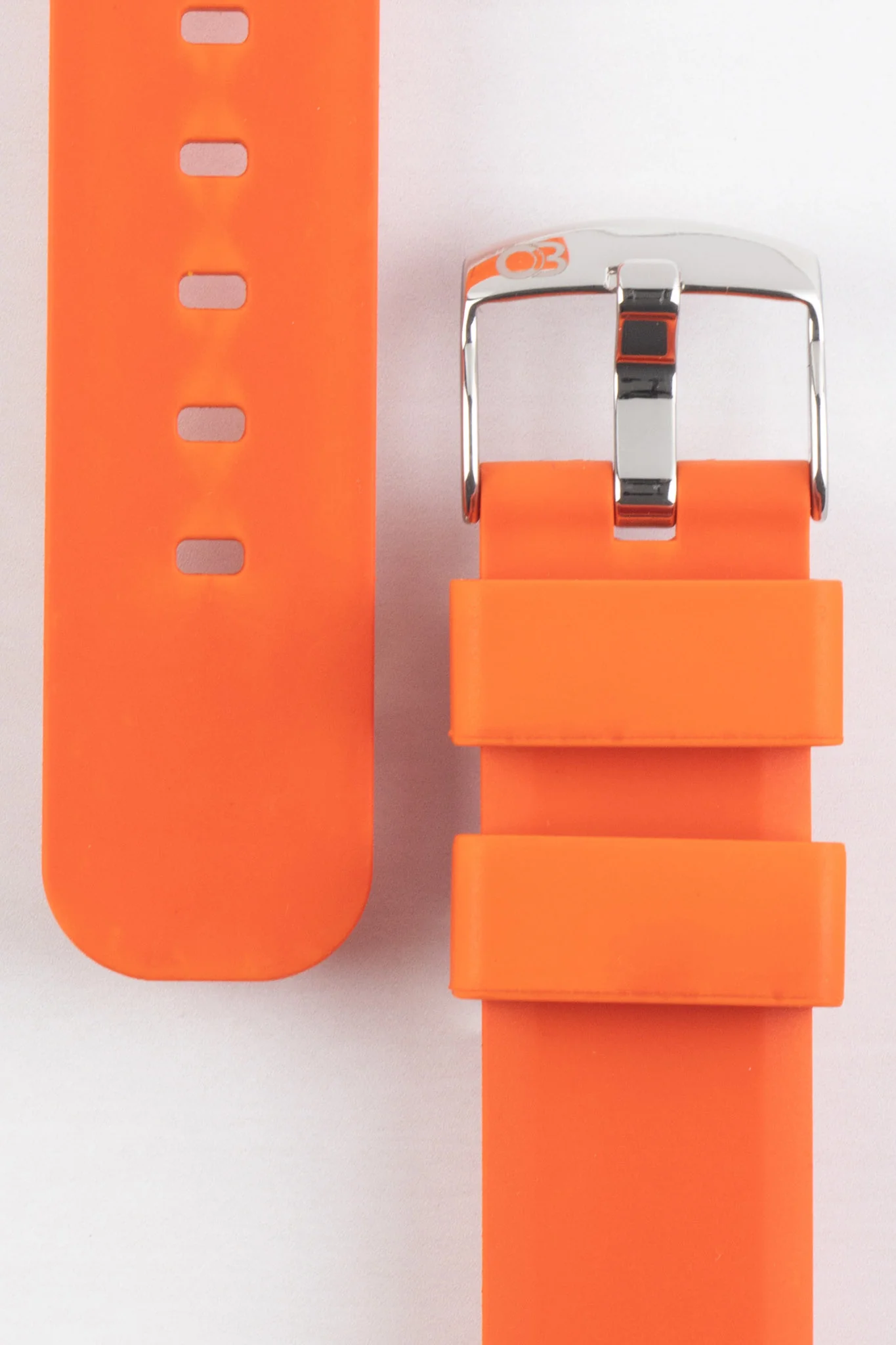 Bonetto Cinturini 317 Premium Rubber Watch Strap in ORANGE - Image 3